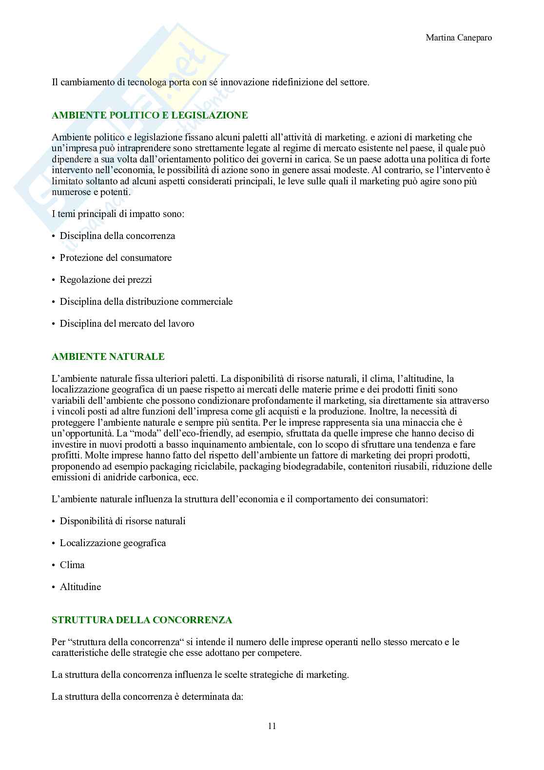 Marketing – Parte 1 – Teoria (ambiente, segmentazione, marketing mix, valore) Pag. 11