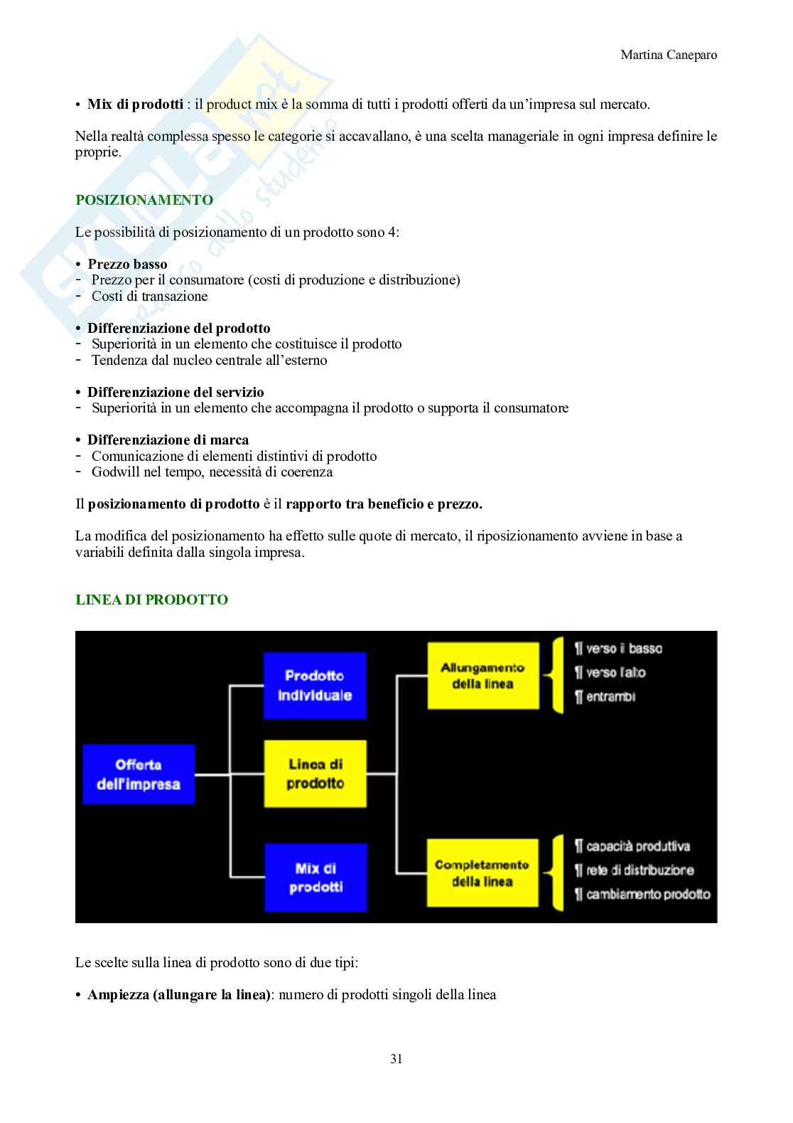 Marketing – Parte 1 – Teoria (ambiente, segmentazione, marketing mix, valore) Pag. 31