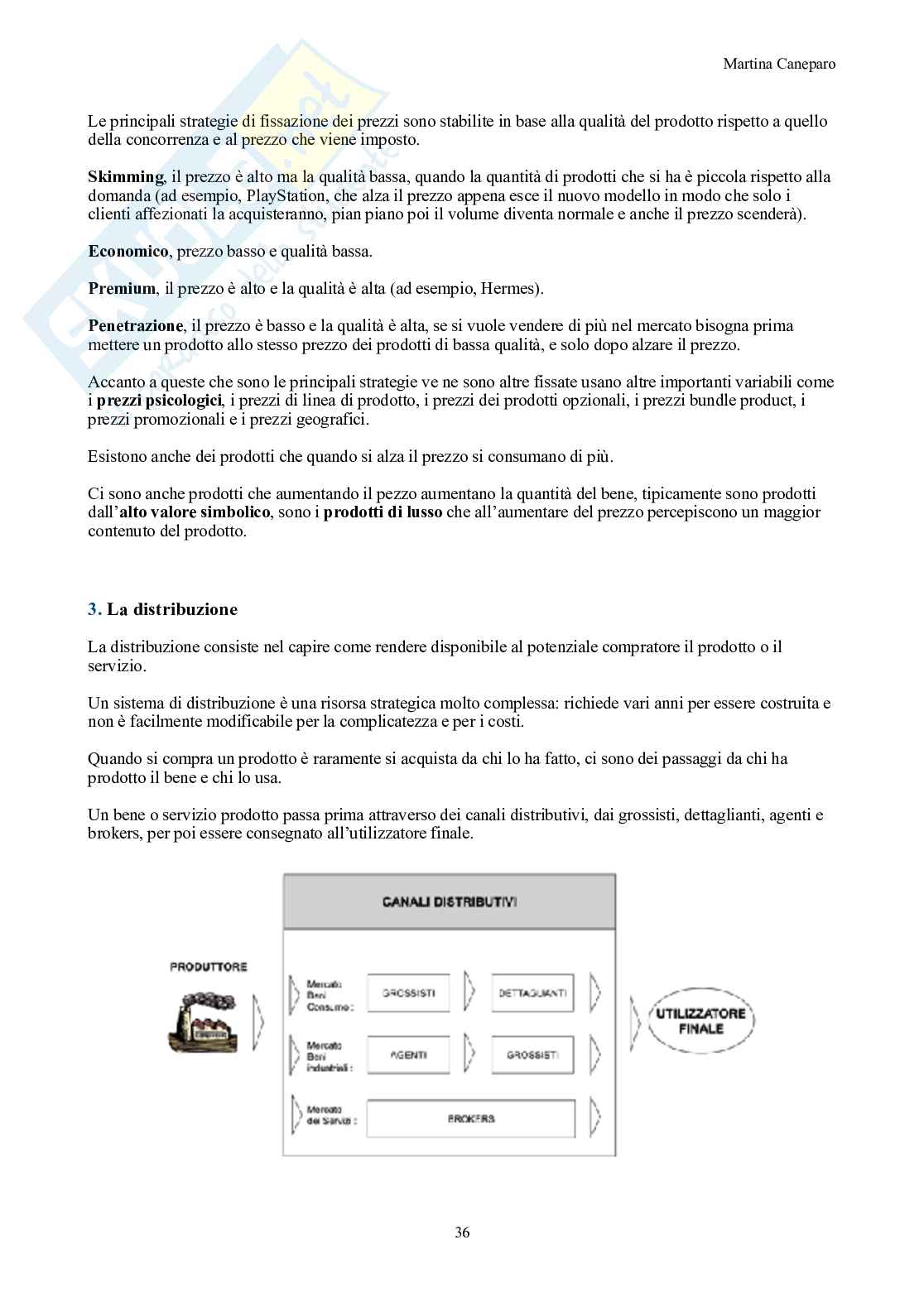 Marketing – Parte 1 – Teoria (ambiente, segmentazione, marketing mix, valore) Pag. 36