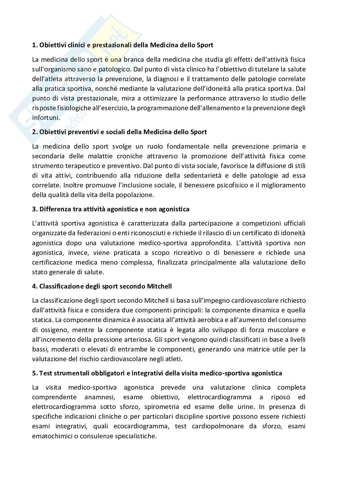 Paniere Medicina dello sport (2026) - Risposte Aperte Corrette  Pag. 2