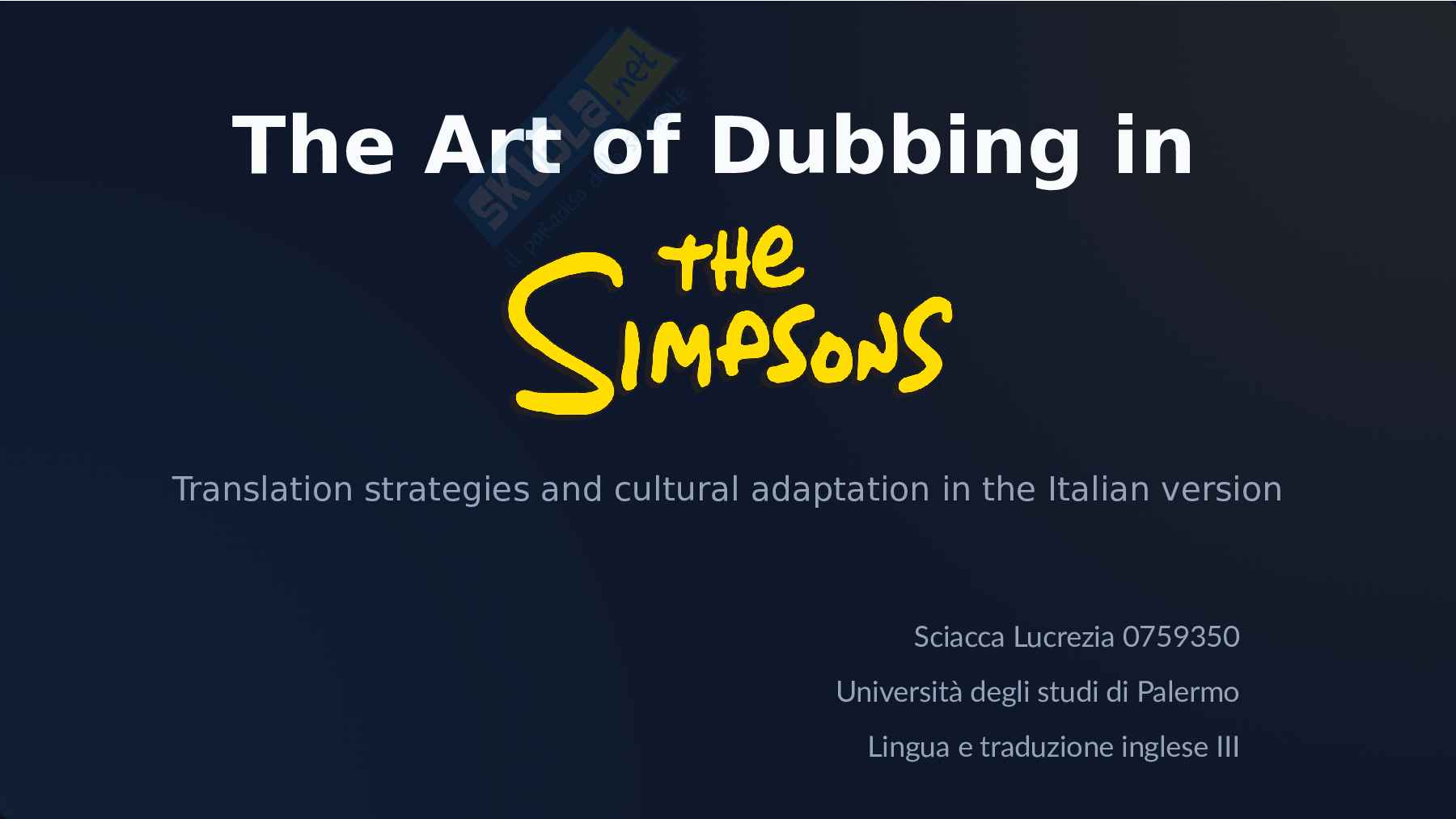 The art of dubbing in The Simpson Pag. 1