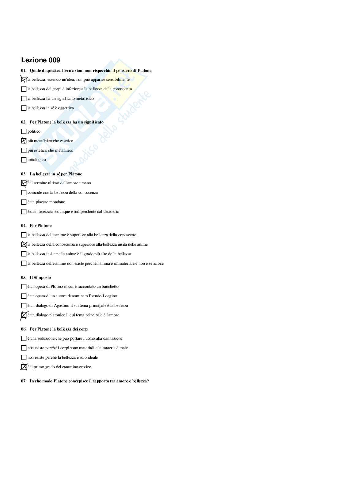 Paniere Estetica della comunicazione - Risposte multiple - aggiornato (2026) Pag. 16