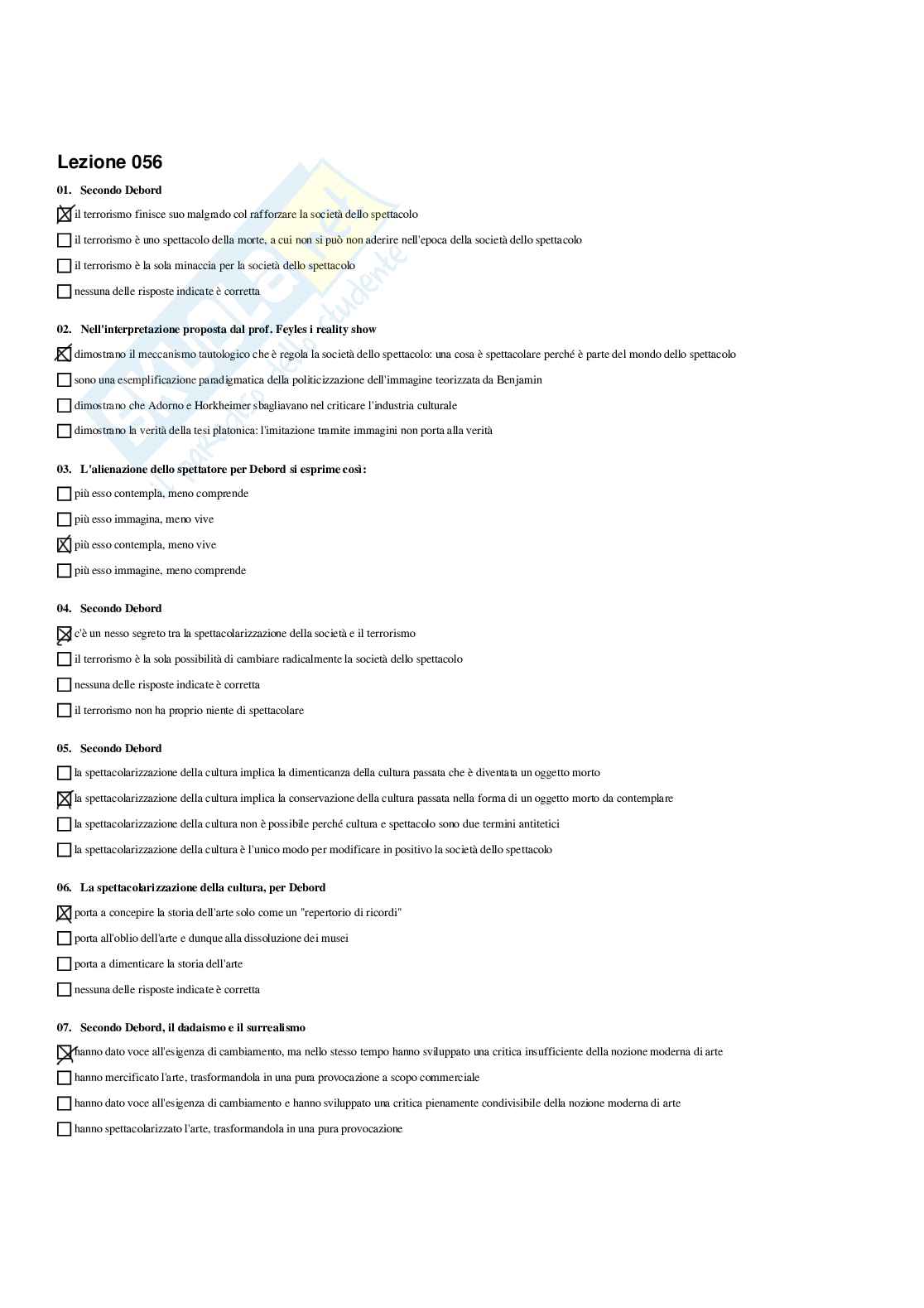 Paniere Estetica della comunicazione - Risposte multiple - aggiornato (2026) Pag. 91