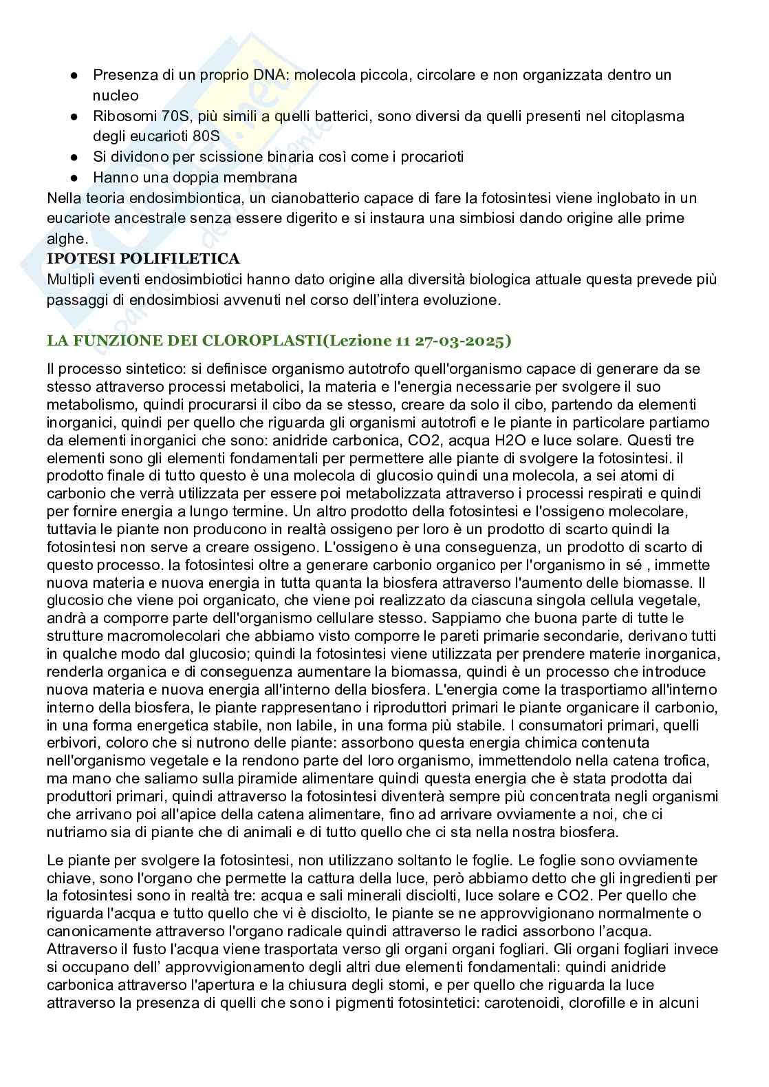Riassunto esame Biologia cellulare, Prof. De Nisco Alessandro, libro consigliato Biologia sistematica vegetale , Zanichelli  Pag. 71