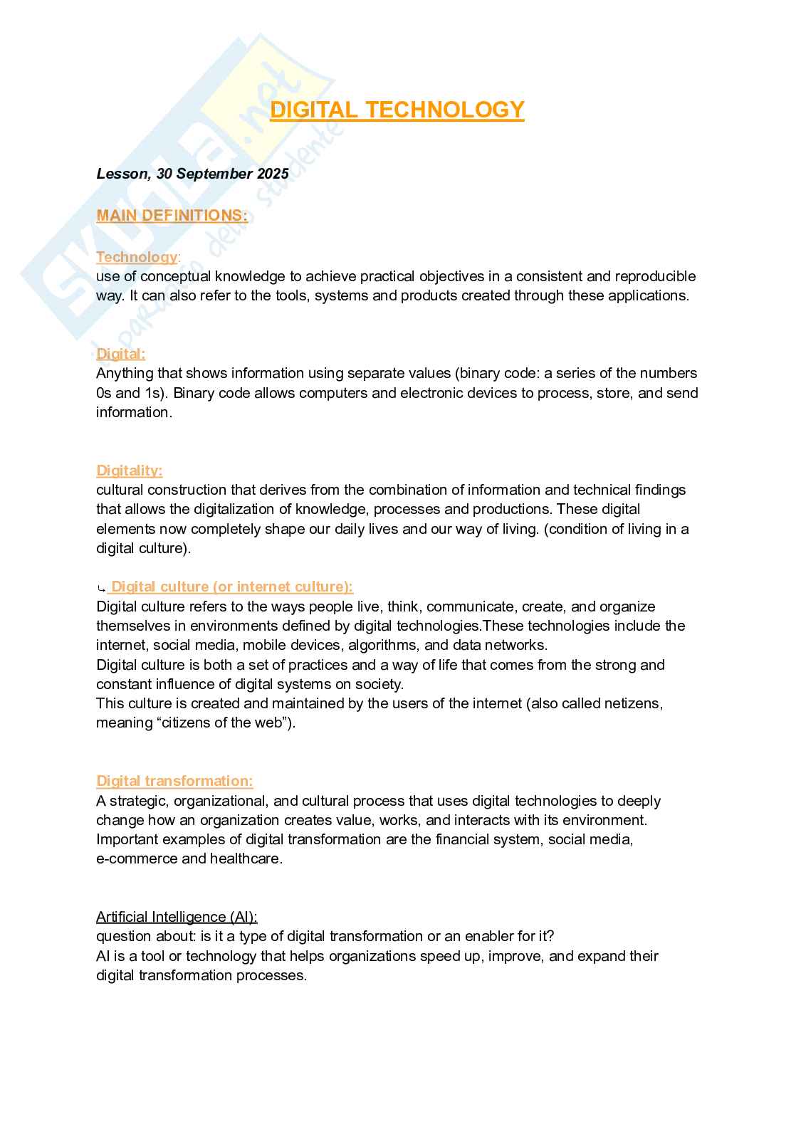 Digital technology theory Pag. 1