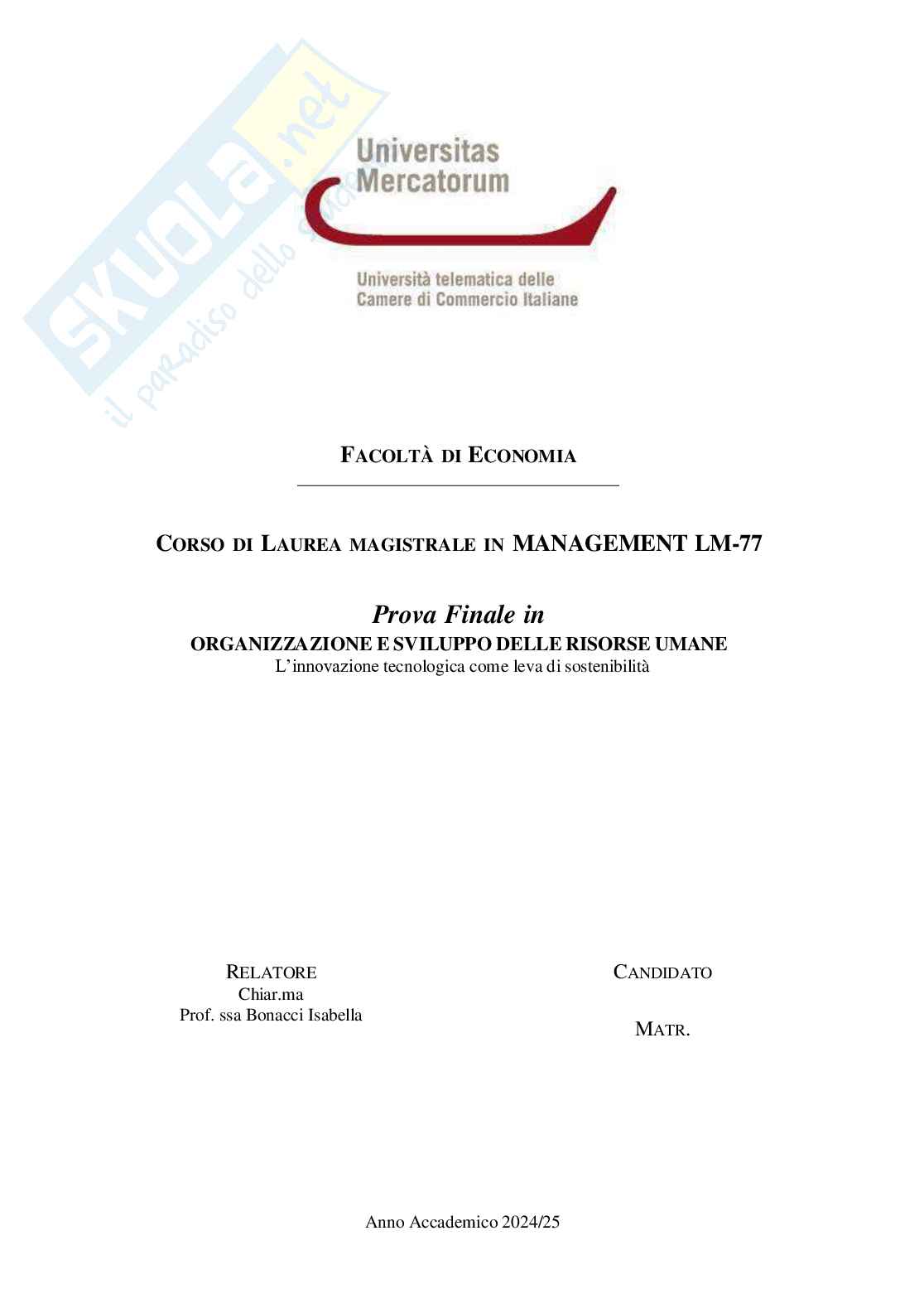 Innovazione tecnologica Pag. 1