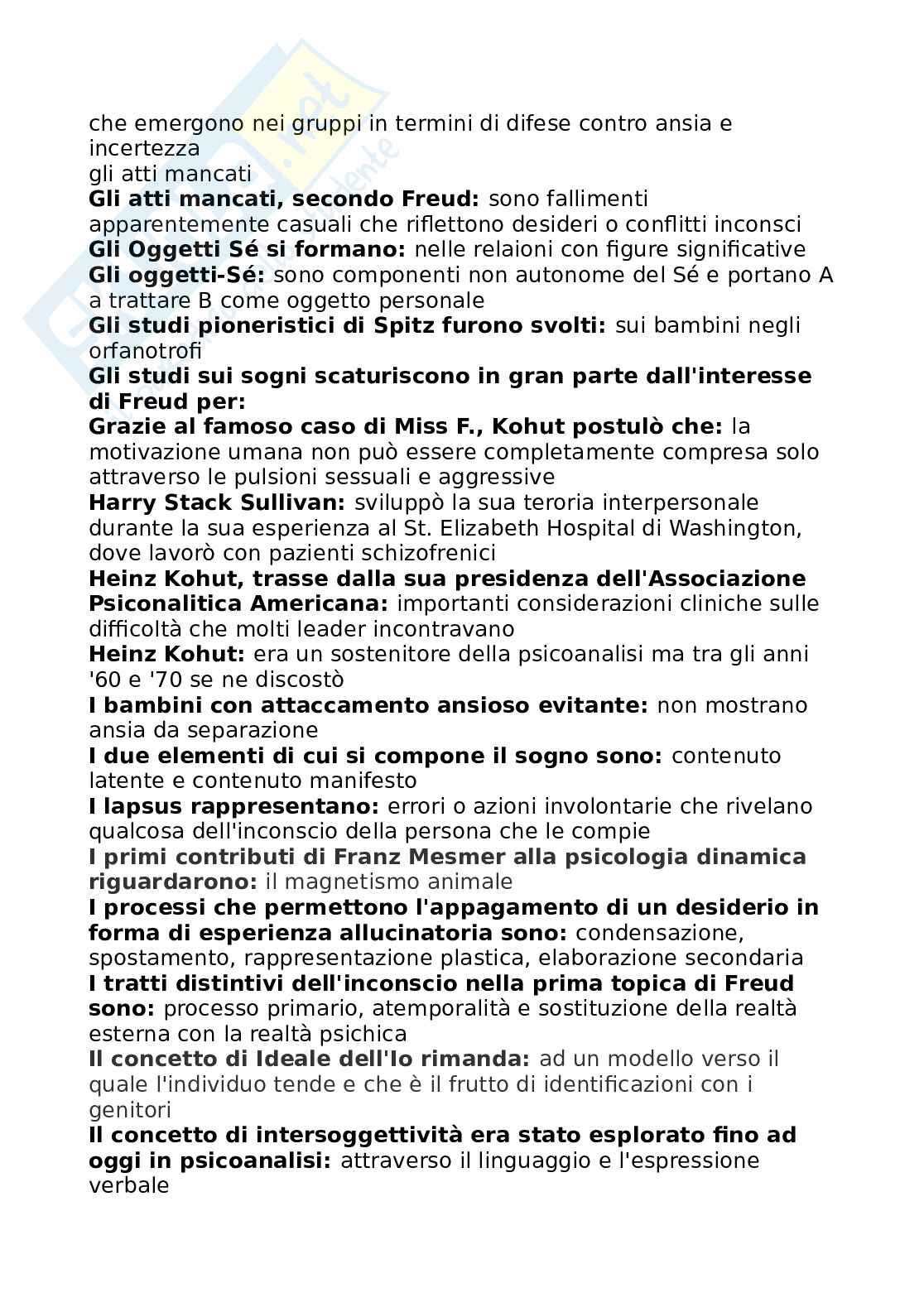 Domande Psicologia dinamica, definitivo Pag. 2