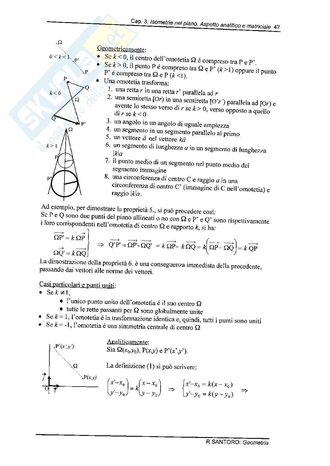 Trasformazioni nel piano, aspetto analitico e matriciale Pag. 11