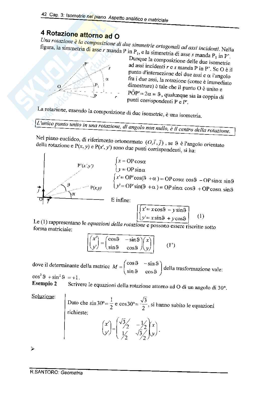 Trasformazioni nel piano, aspetto analitico e matriciale Pag. 6