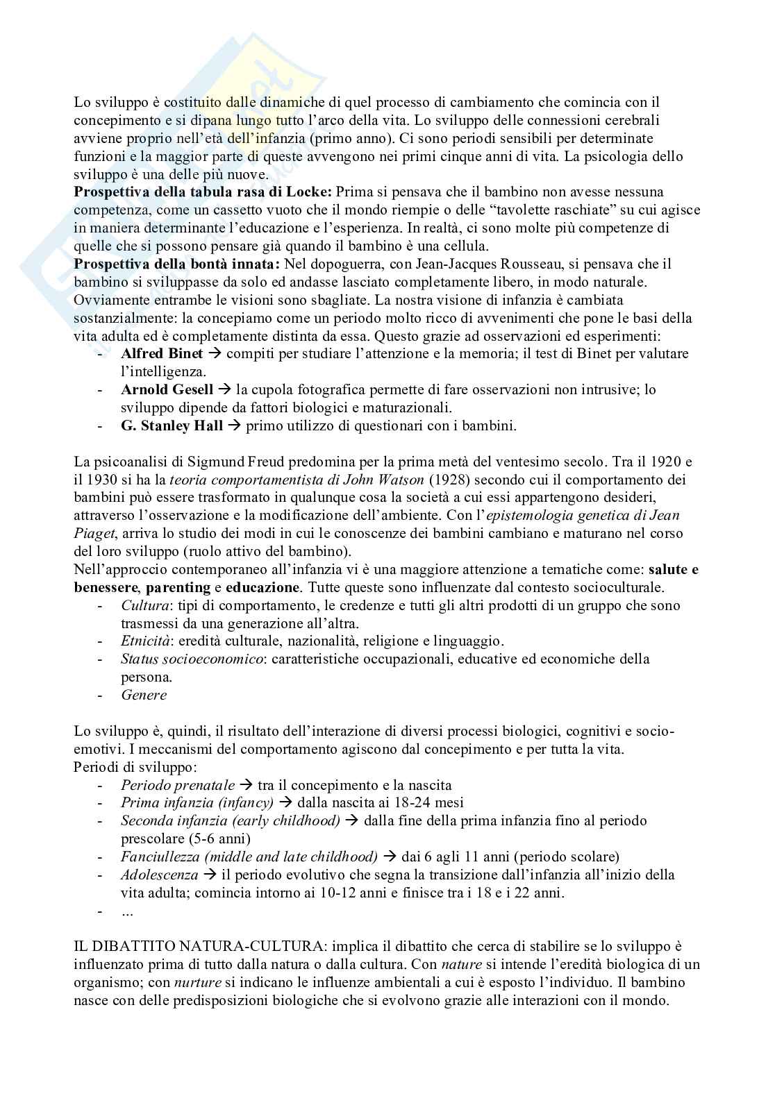 Appunti completi di Psicologia dello sviluppo 1 Pag. 1