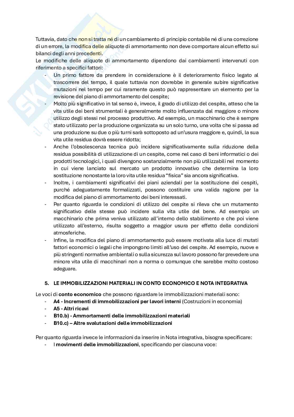 Immobilizzazioni materiali, ammortamento e perdite durevoli di valore Pag. 6