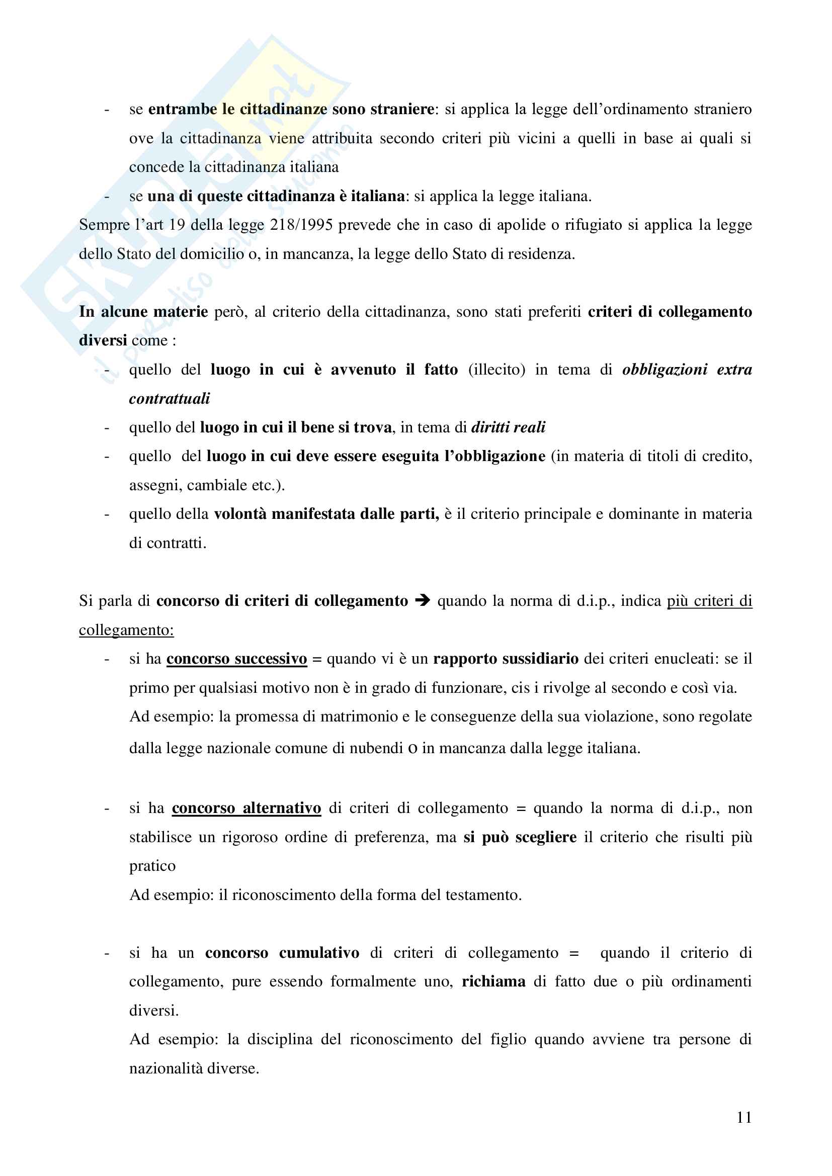 Diritto Internazionale Privato e processuale Pag. 11