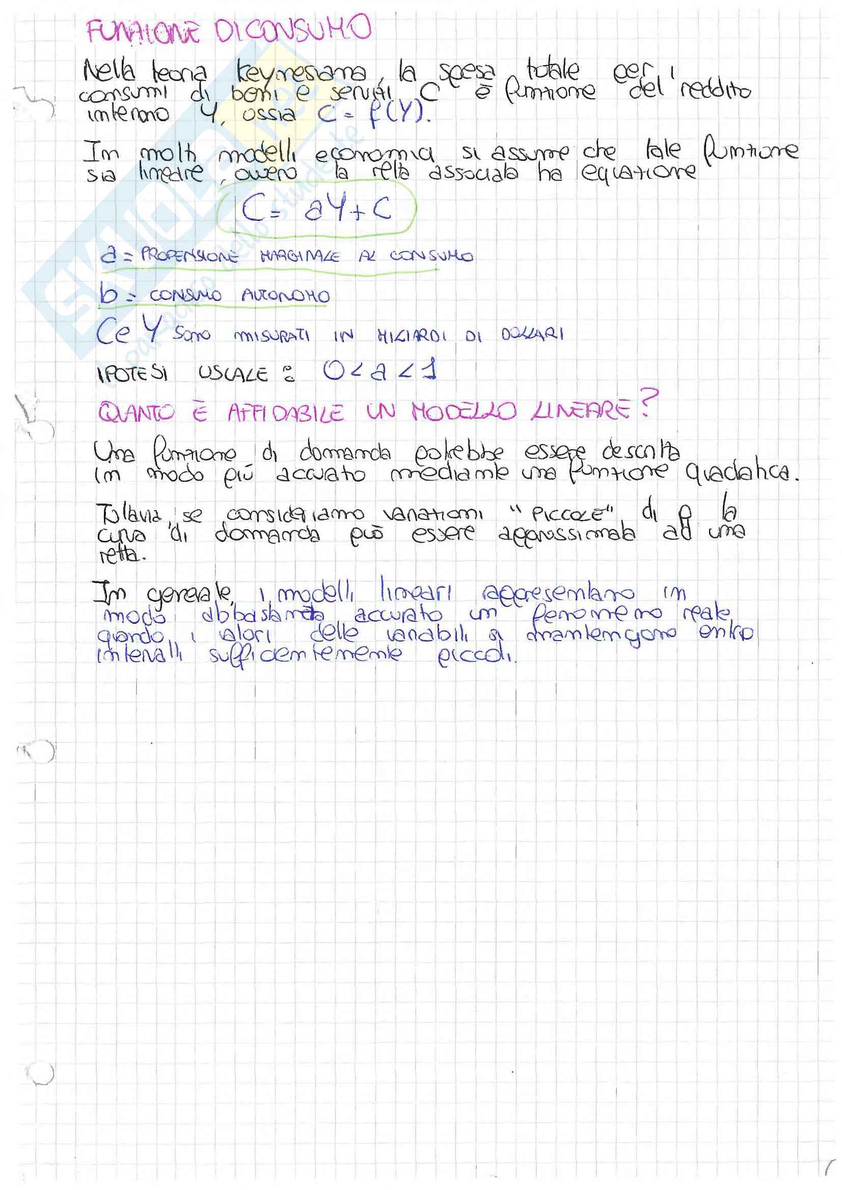 Appunti Ed Esercizi Di Metodi Matematici Per L Economia