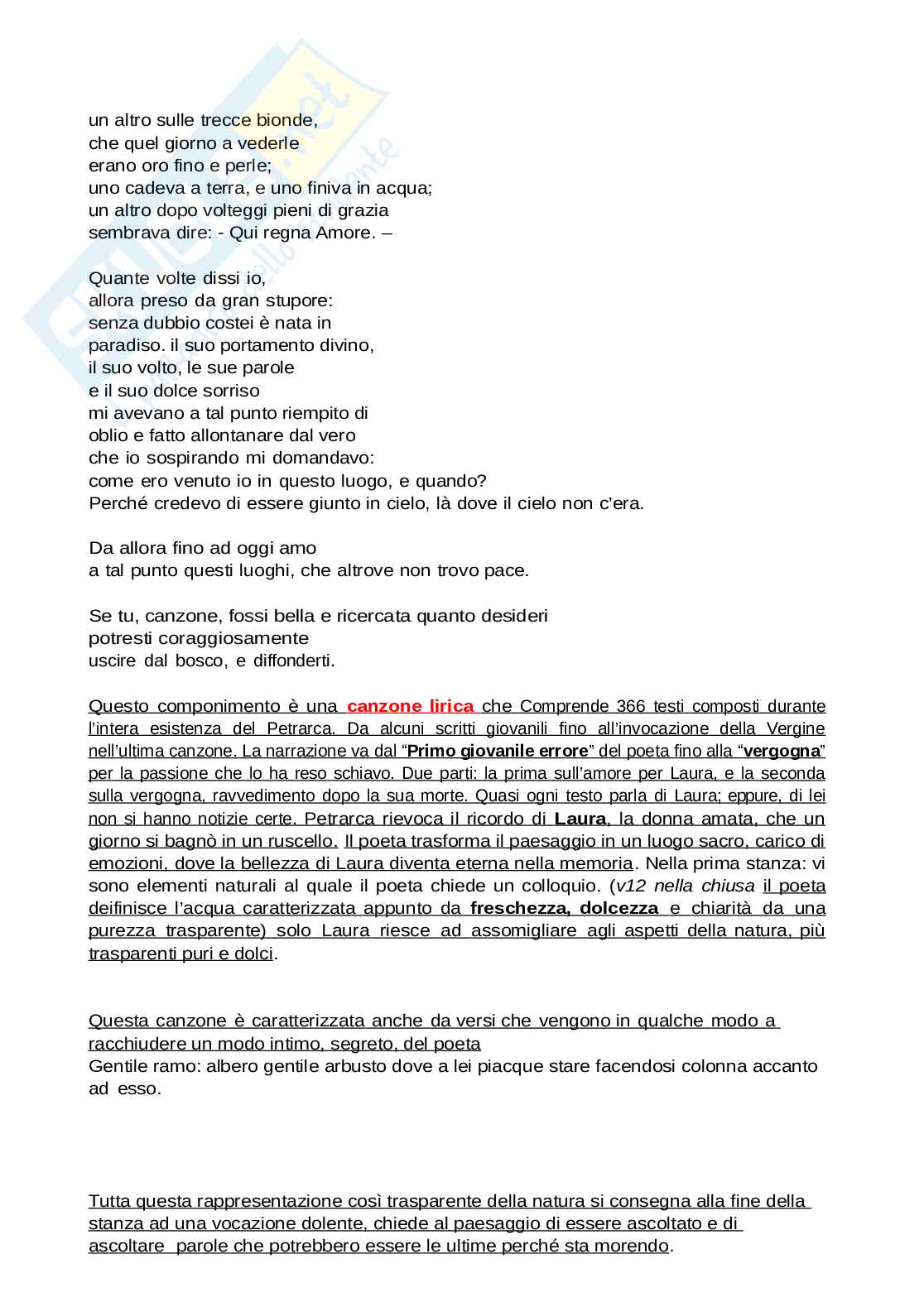 Riassunto esame Letteratura italiana, Prof. De Marco Anna, libro consigliato Letteratura, Tellini Pag. 16