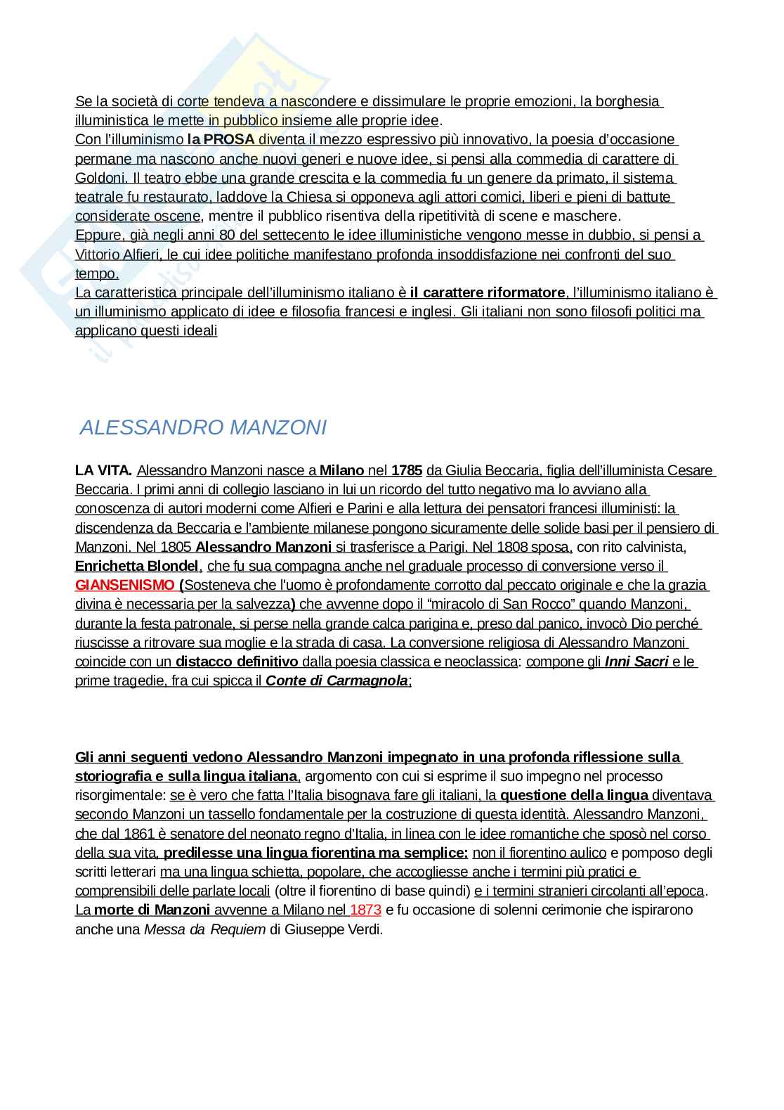 Riassunto esame Letteratura italiana, Prof. De Marco Anna, libro consigliato Letteratura, Tellini Pag. 66