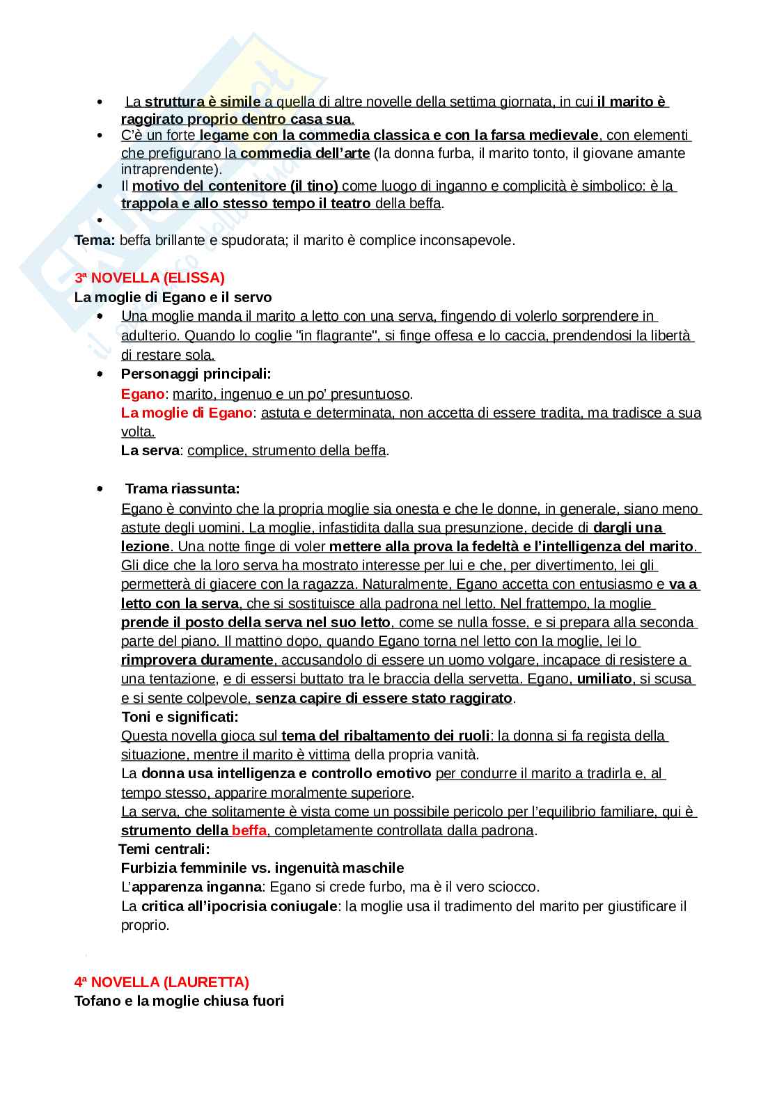 Riassunto esame Letteratura italiana, Prof. De Marco Anna, libro consigliato Letteratura, Tellini Pag. 91