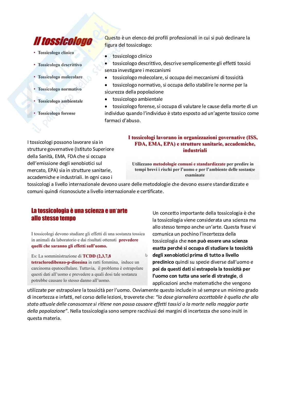 Tossicologia generale e del farmaco - parte 1 Pag. 6