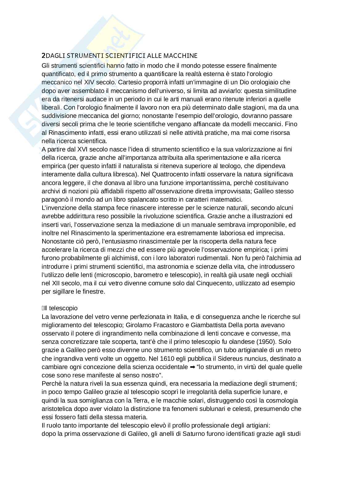 Riassunto esame Storia della scienza, Prof. Savoia Paolo, libro consigliato Storia materiale della scienza, Beretta Pag. 11
