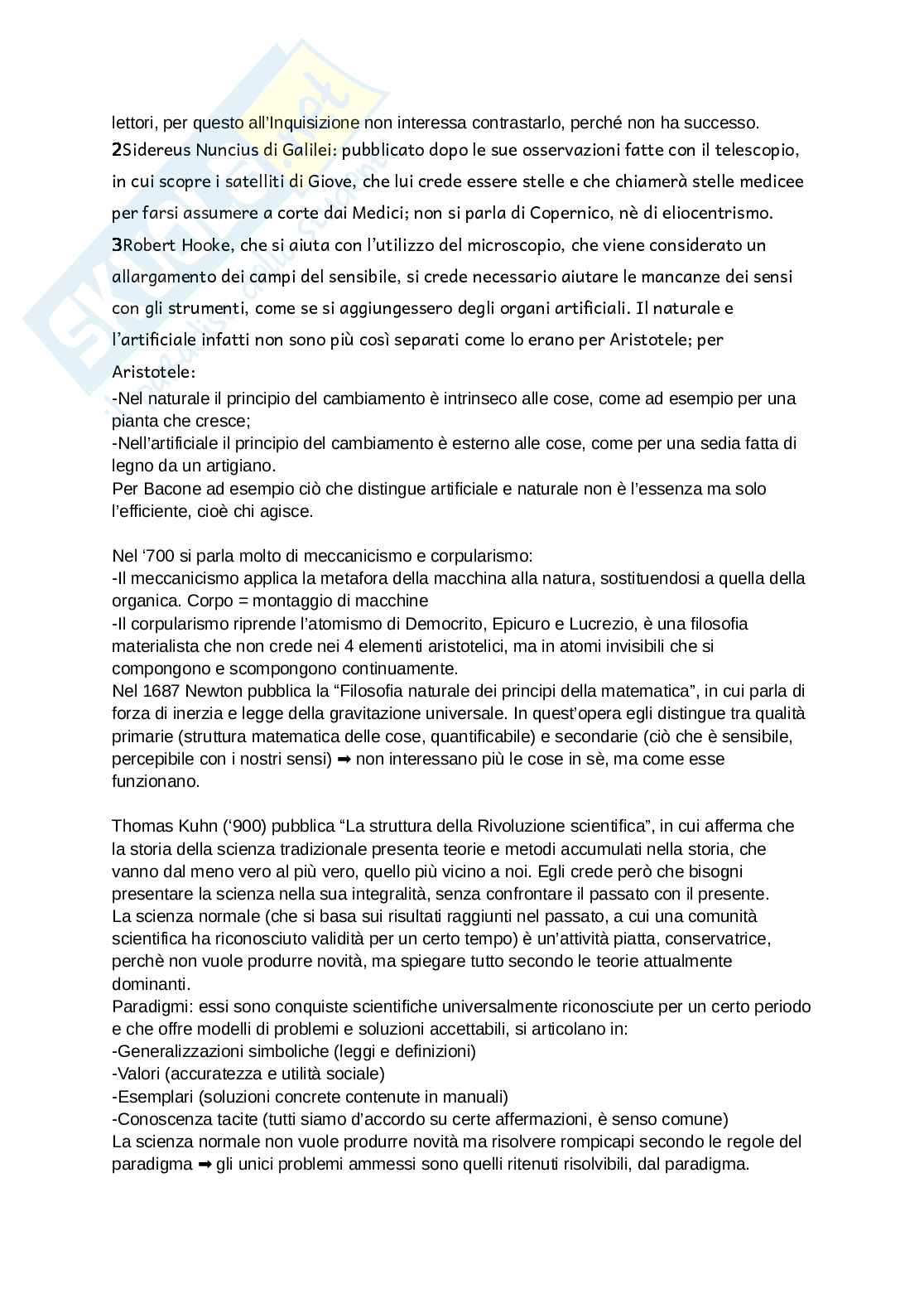Riassunto esame Storia della scienza, Prof. Savoia Paolo, libro consigliato Storia materiale della scienza, Beretta Pag. 2