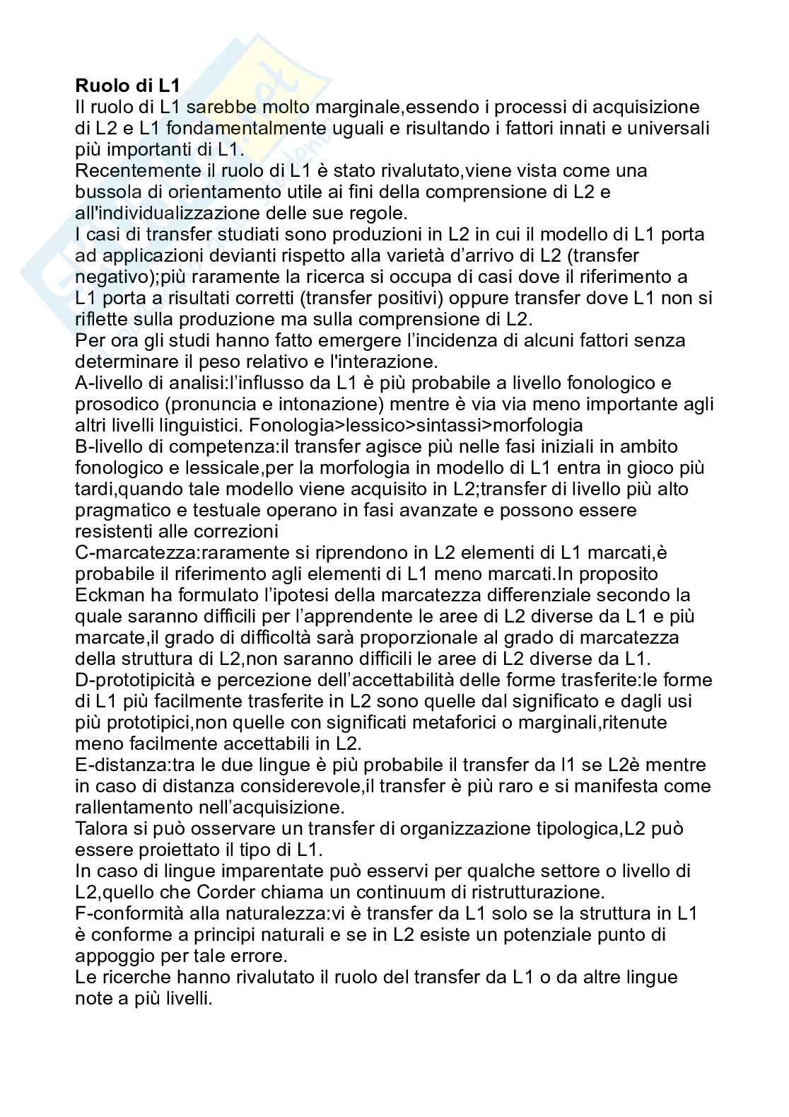Appunti esame linguistica acquisizionale Pag. 21