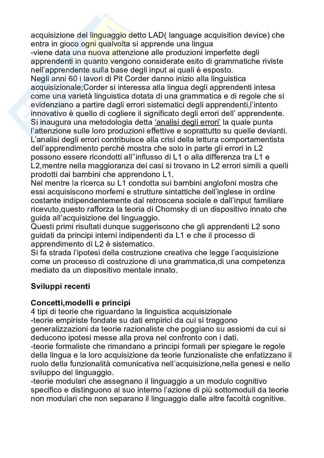 Appunti esame linguistica acquisizionale Pag. 6