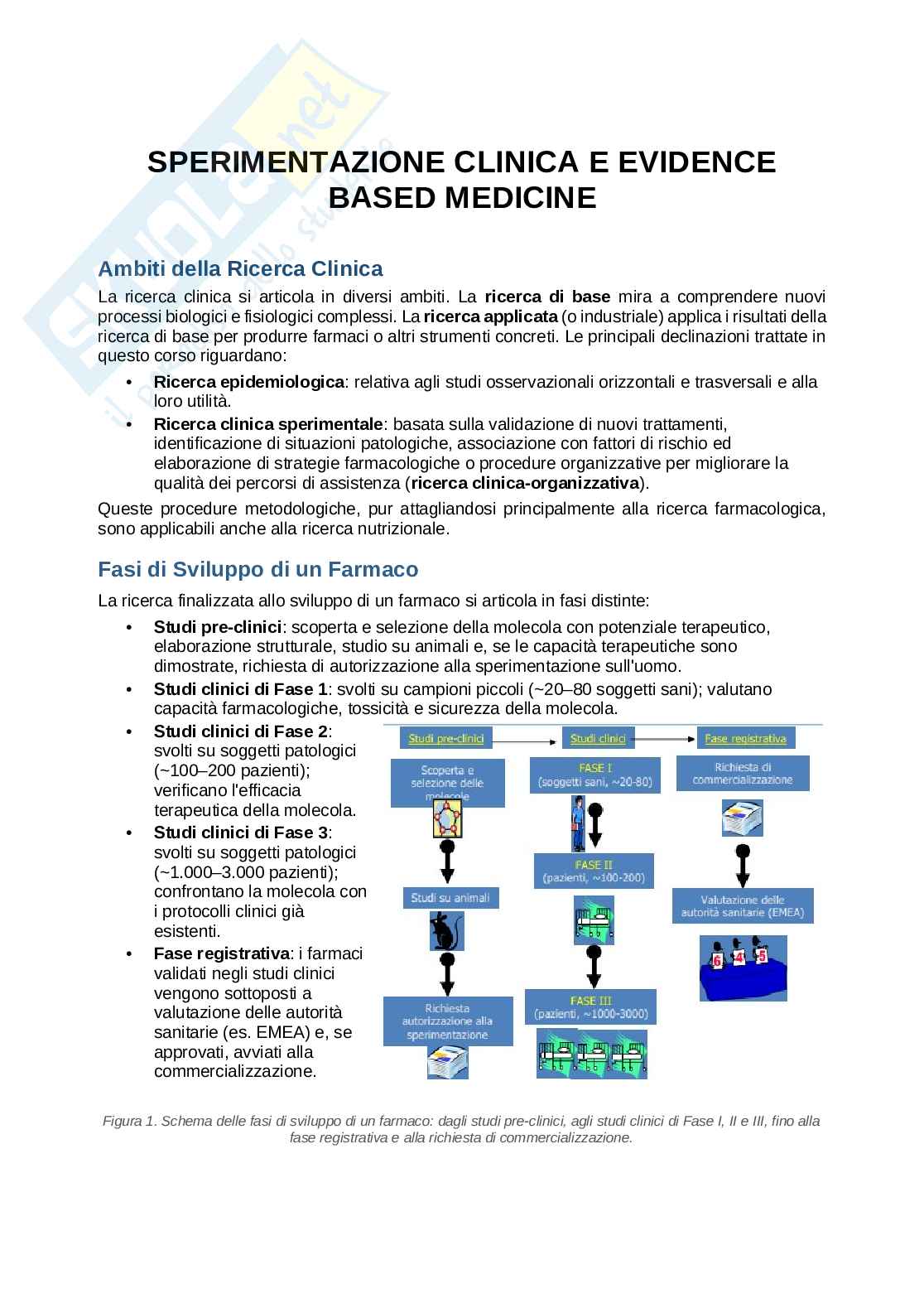 Sperimentazione clinica e analisi dei dati – Appunti completi 2026/2027 Pag. 1