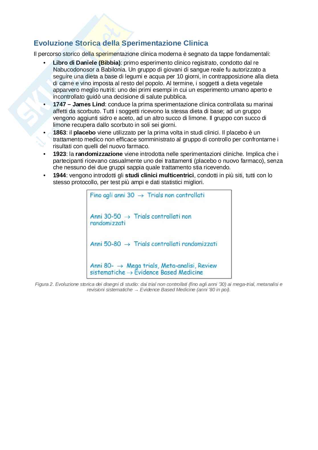 Sperimentazione clinica e analisi dei dati – Appunti completi 2026/2027 Pag. 2