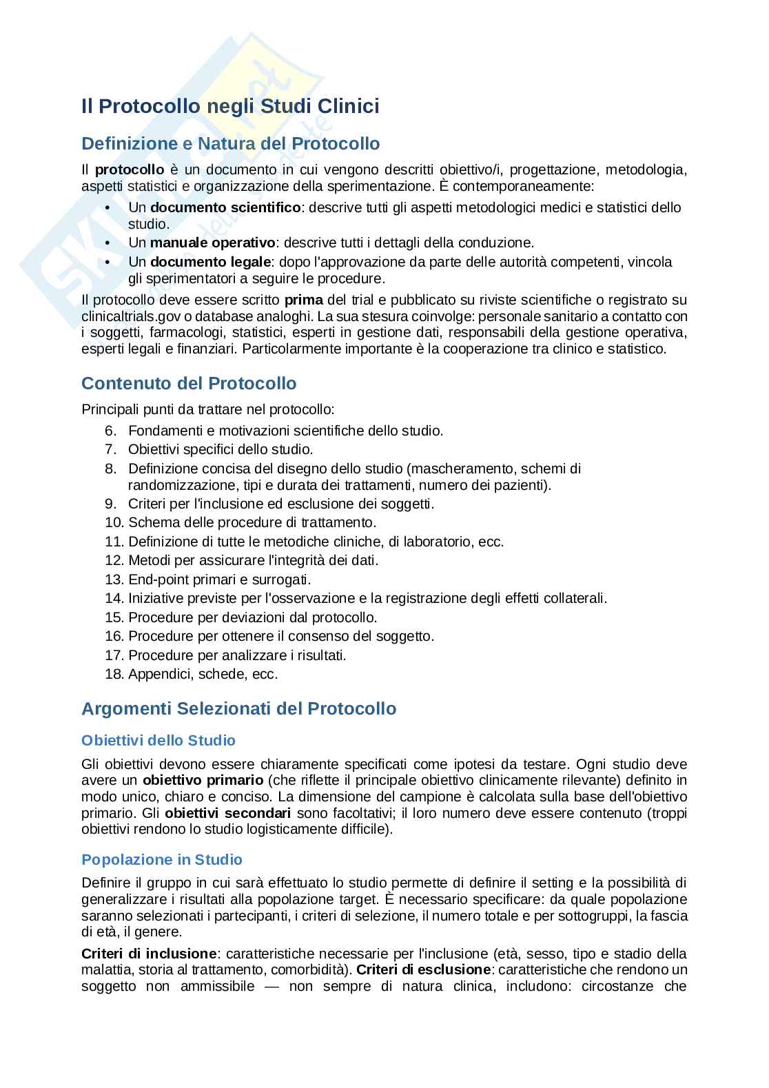 Sperimentazione clinica e analisi dei dati – Appunti completi 2026/2027 Pag. 76
