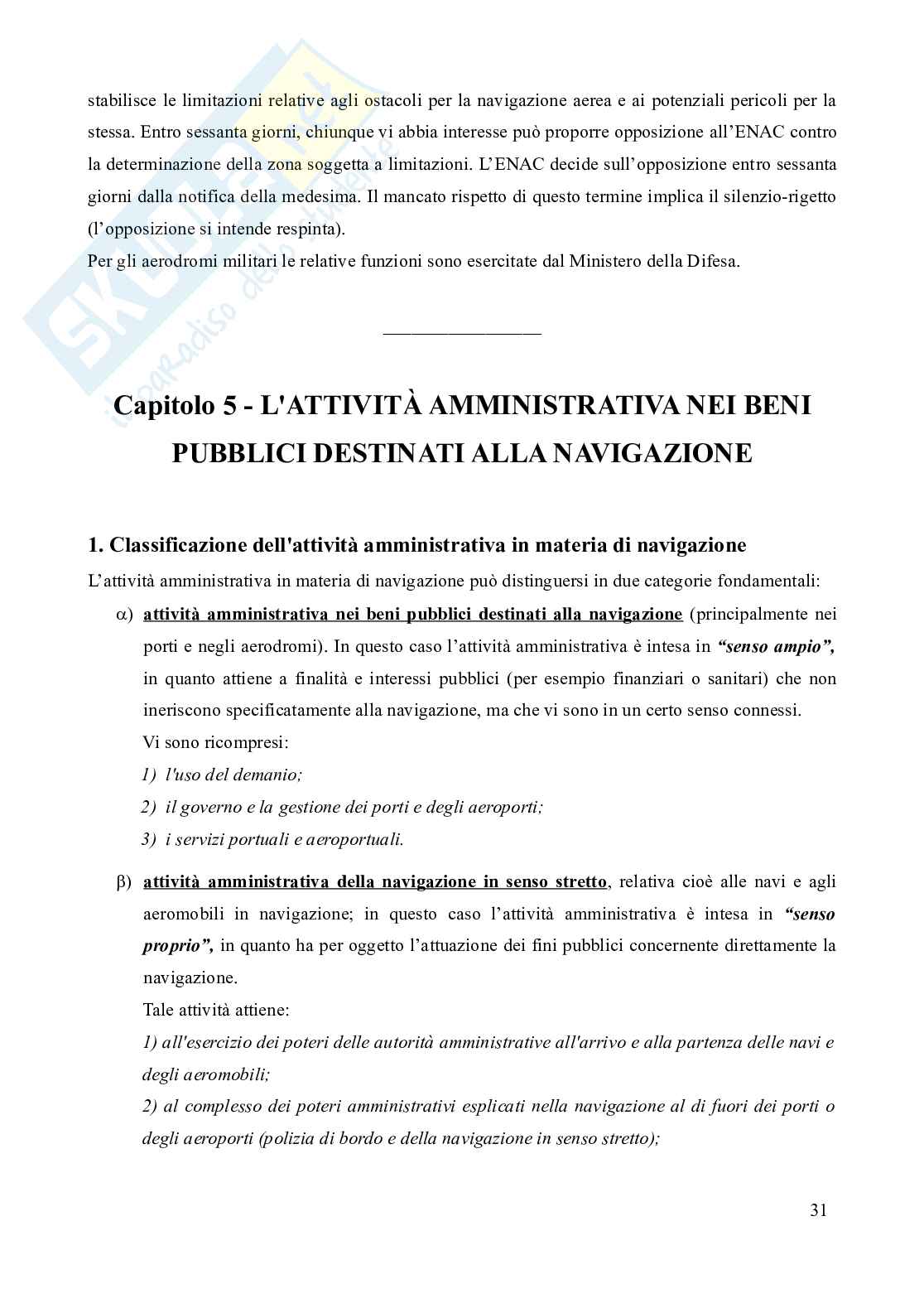 Riassunto esame Diritto della navigazione, Prof. Tani Ilaria, libro consigliato Manuale di diritto della navigazione, 15^edizione (2019), Pescatore, D'Ovidio, Tullio Pag. 31