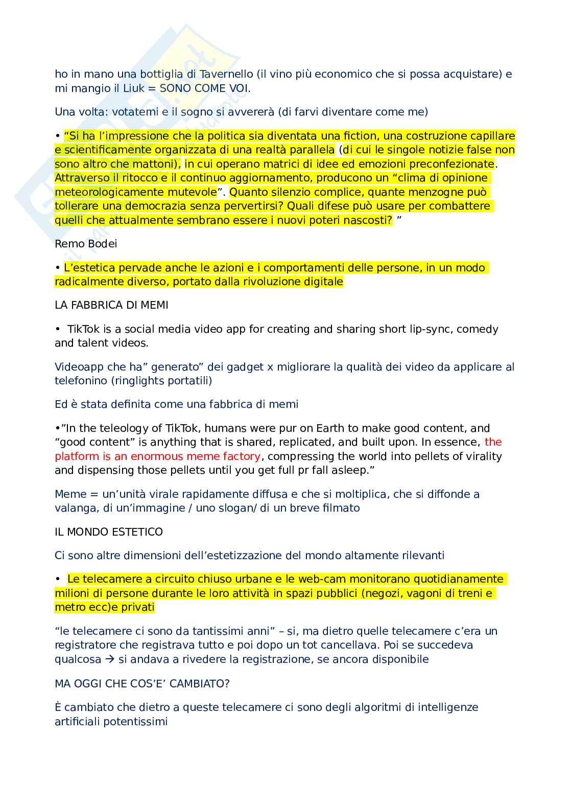 Riassunto esame Arti e neuroscienze cognitive, Prof. Gallese Vittorio, libro consigliato Lo schermo empatico, Guerra, Gallese Pag. 11