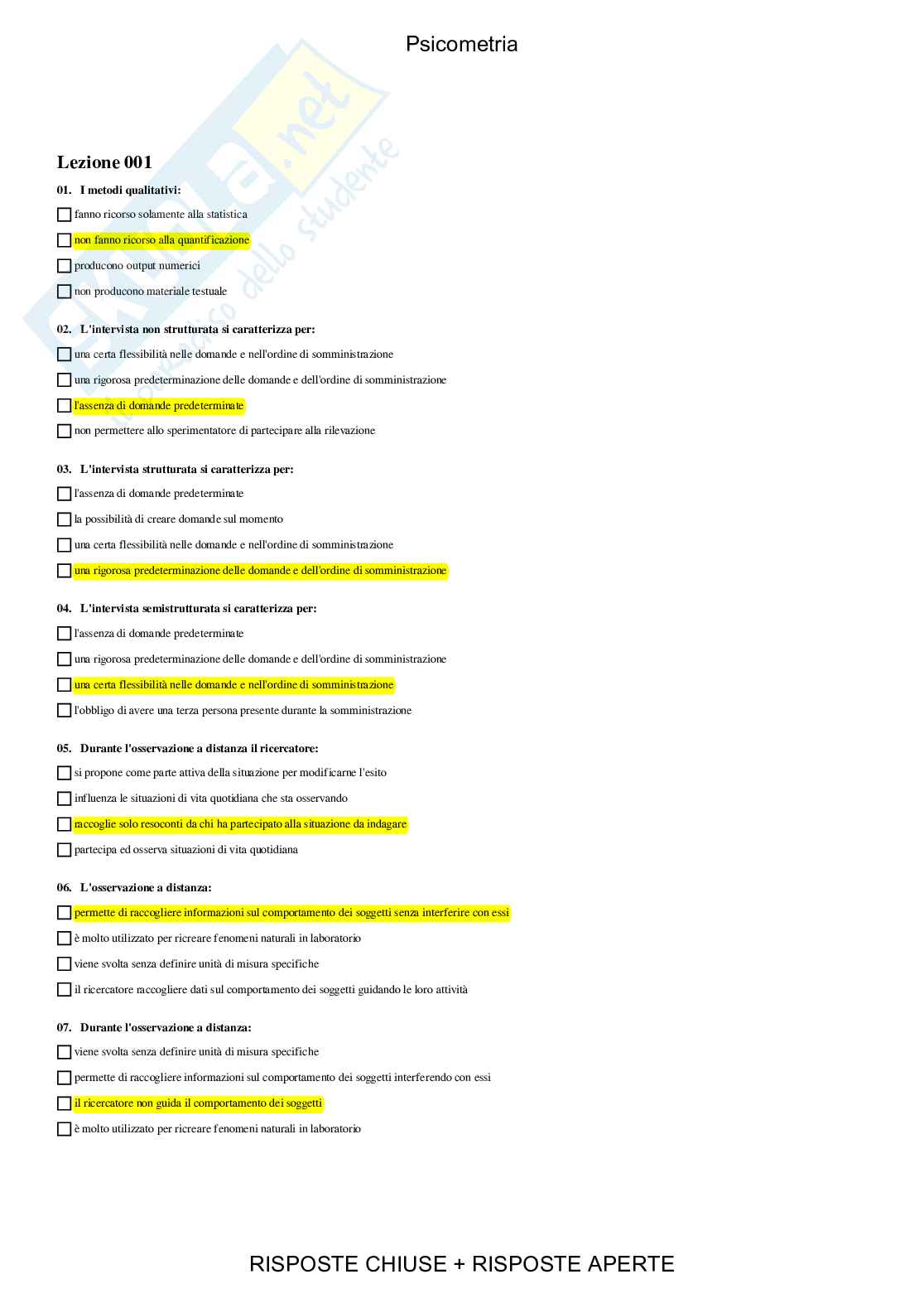 Psicometria - Paniere compilato Pag. 2