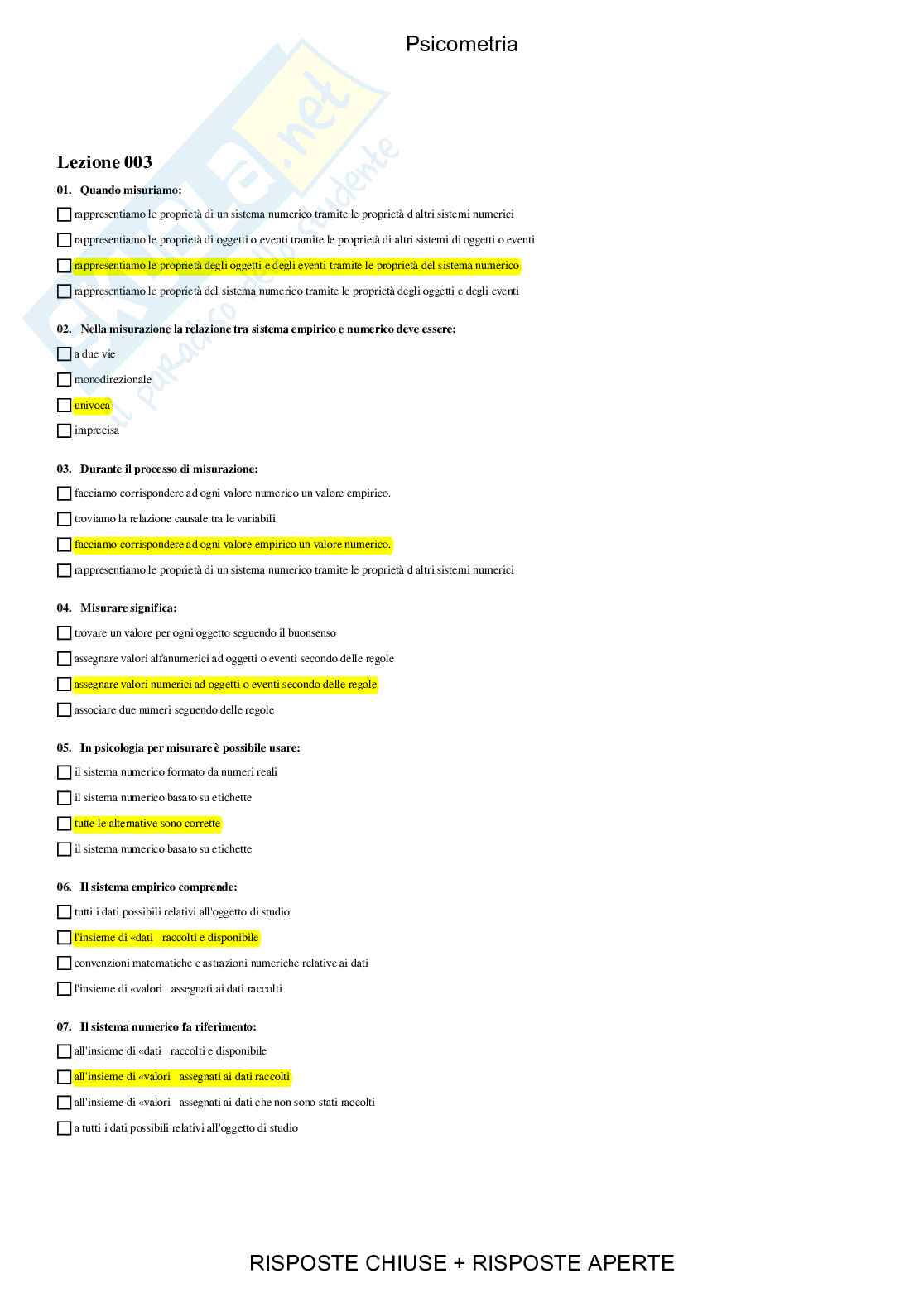 Psicometria - Paniere compilato Pag. 6
