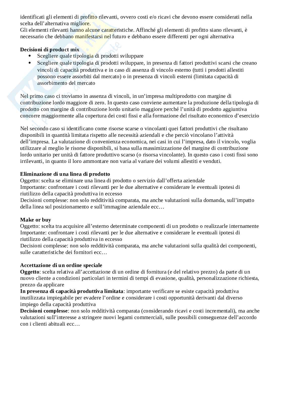 Appunti di controllo di gestione Pag. 26
