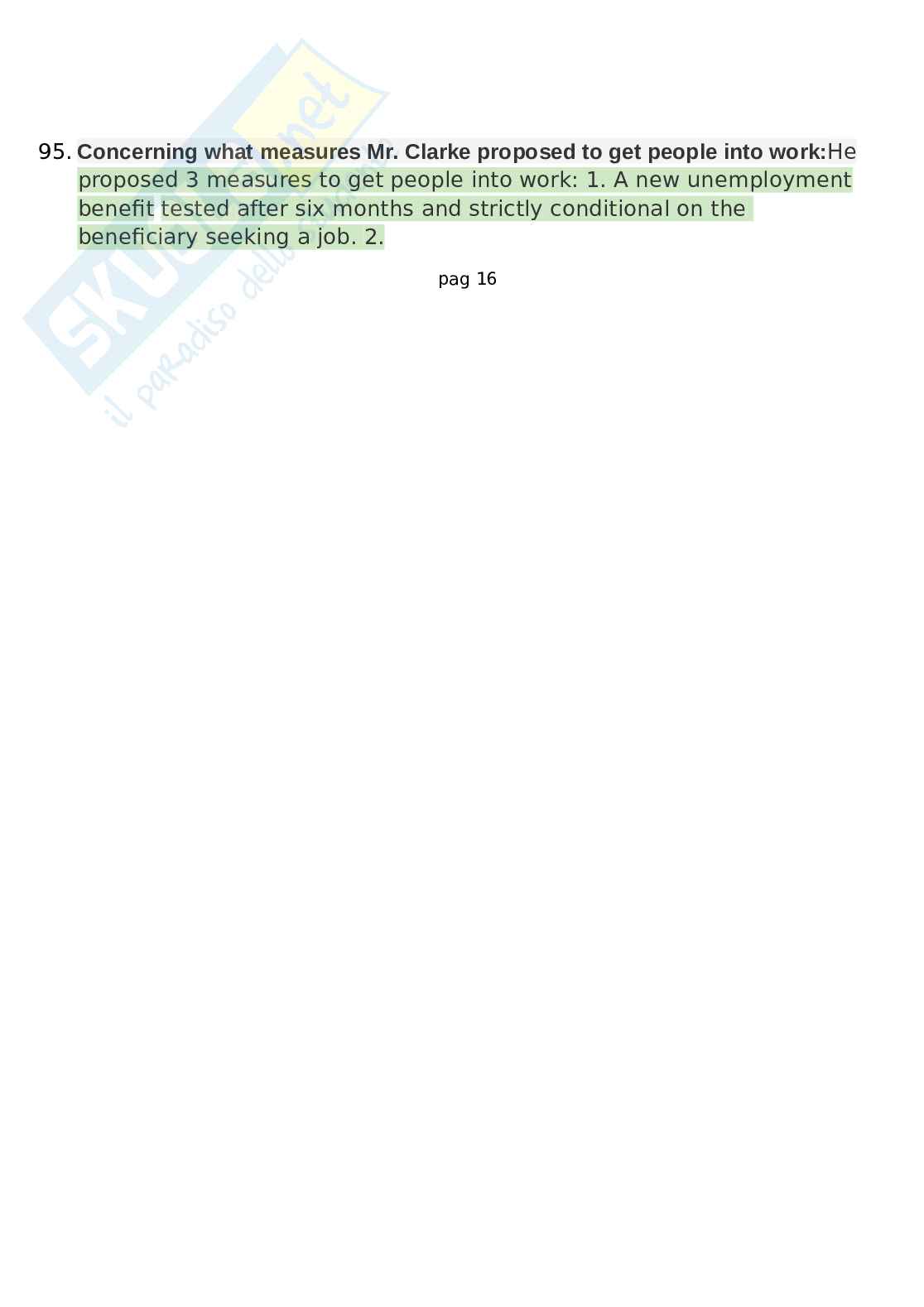 Domande e risposte Lingua Inglese. Aggiornato e completo. In ordine Pag. 21