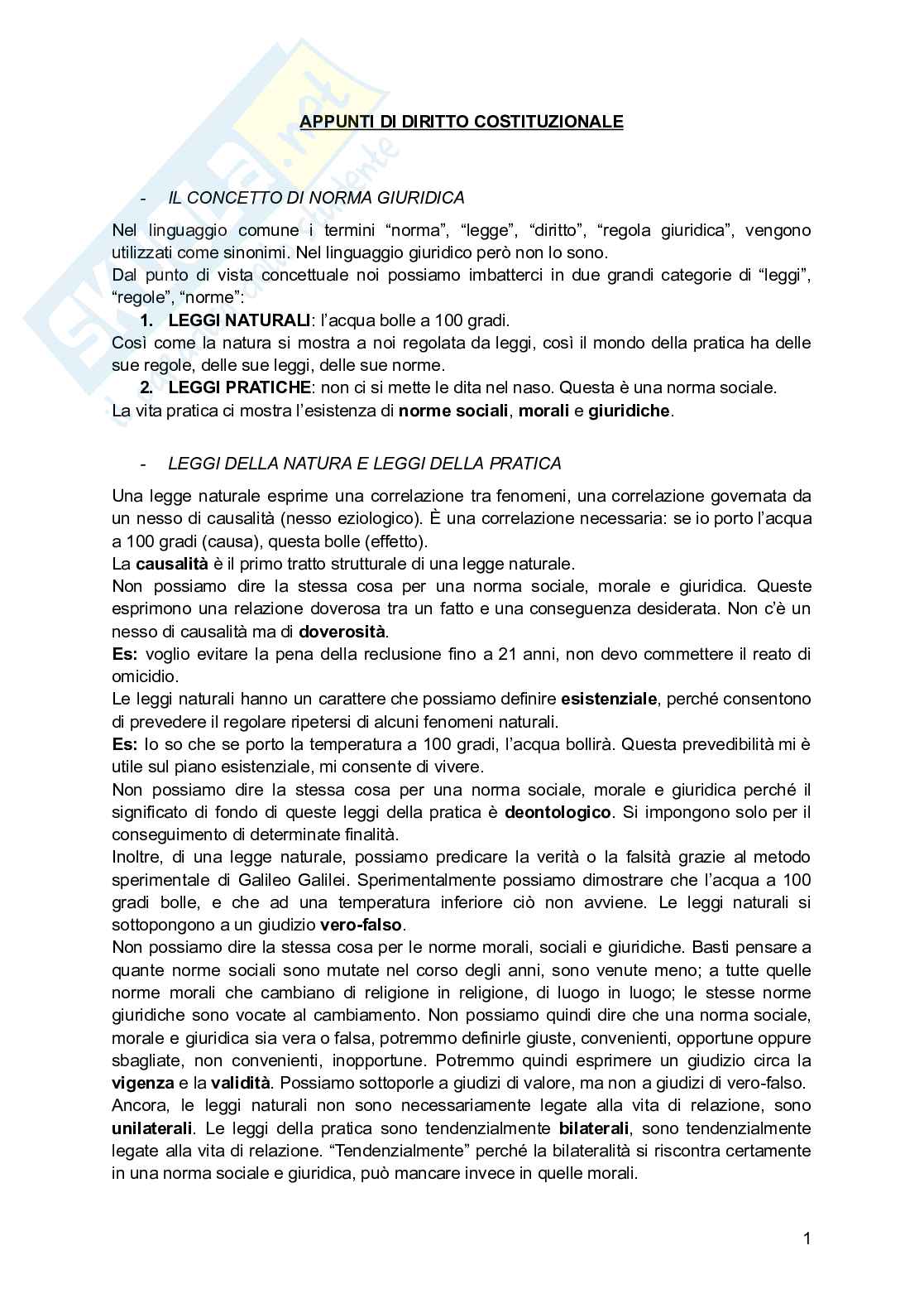 Diritto costituzionale  Pag. 1