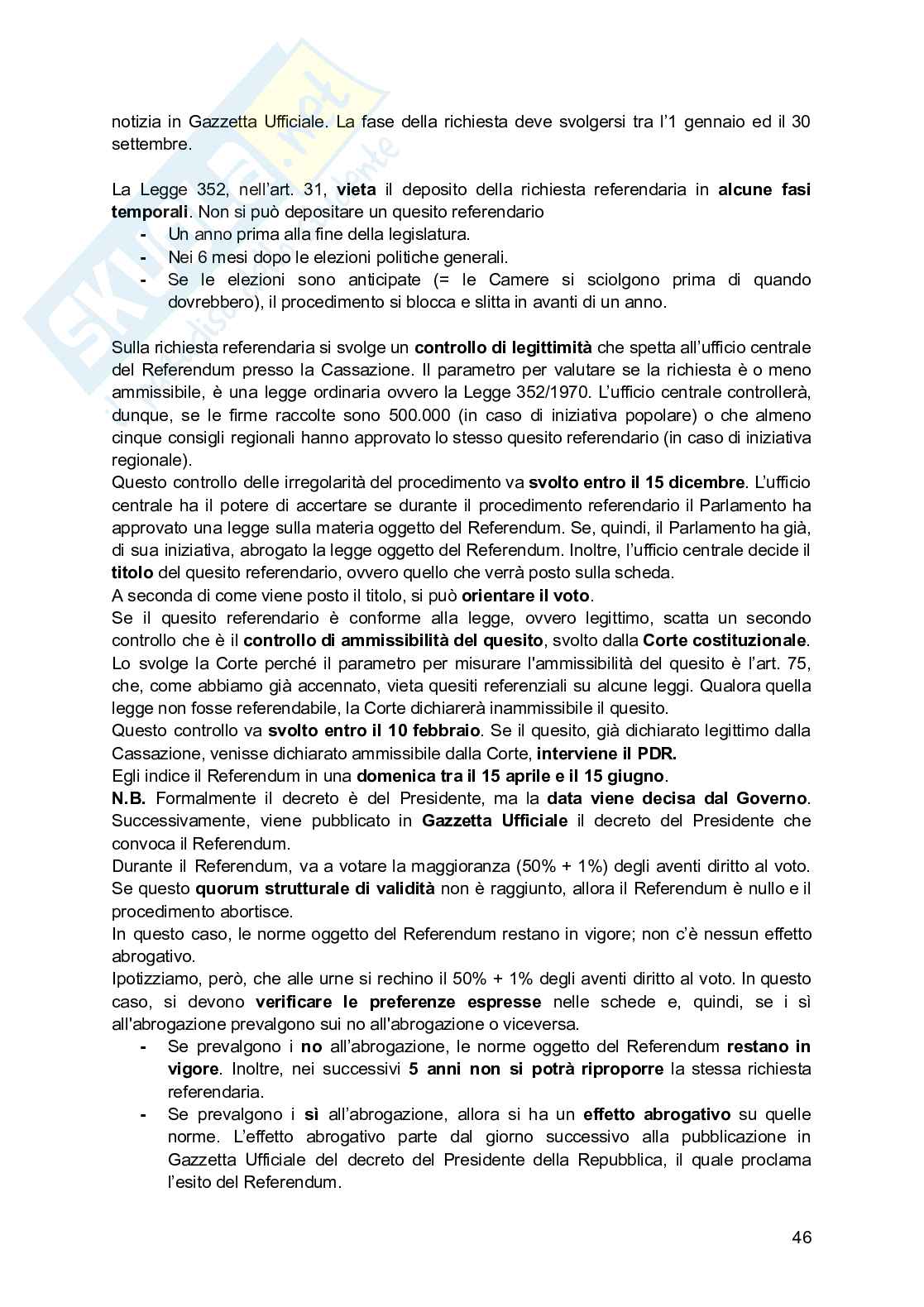 Diritto costituzionale  Pag. 46