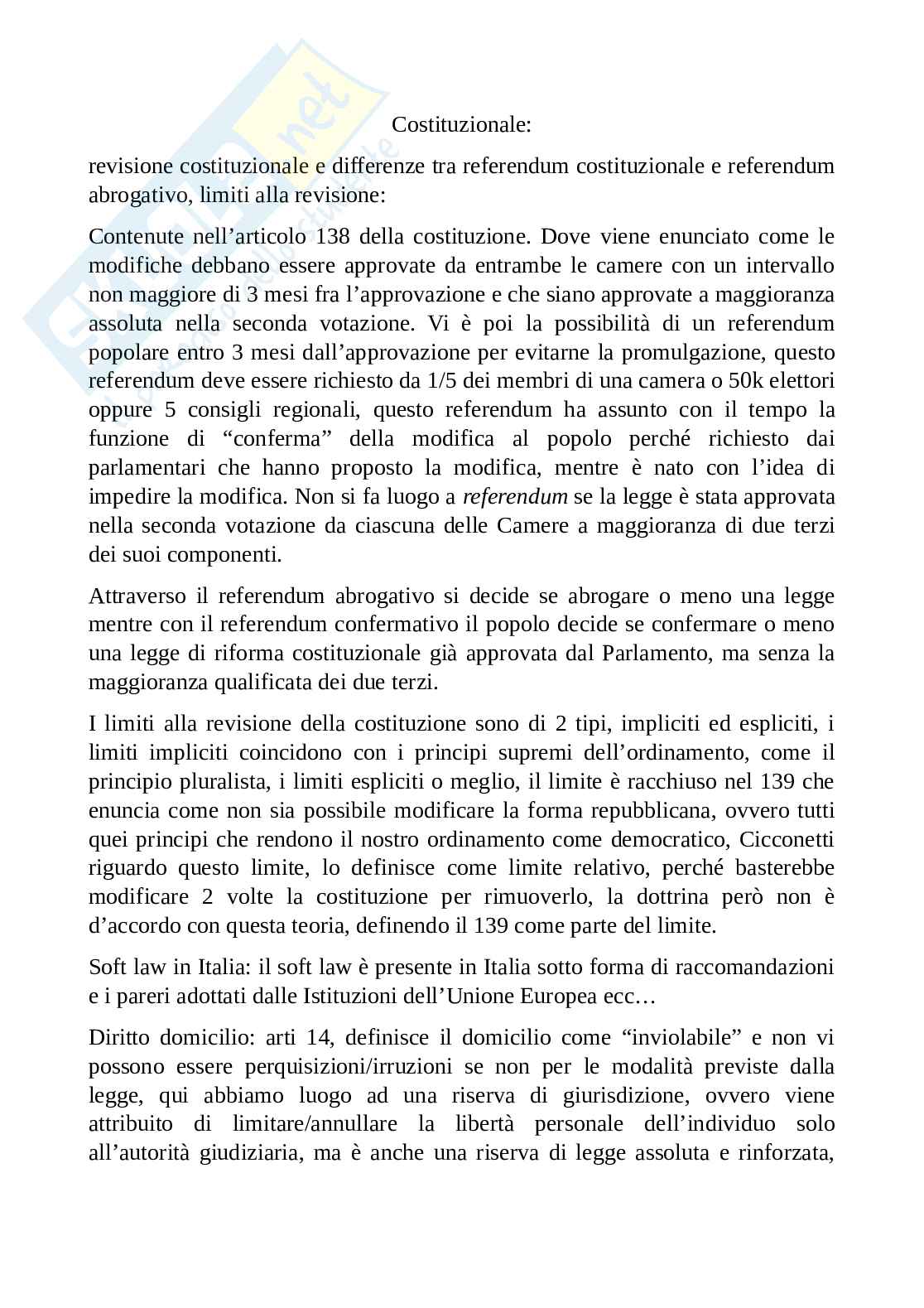 Diritto costituzionale Pag. 1
