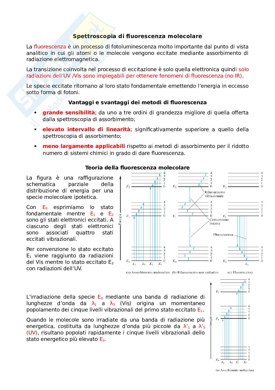 Spettroscopia di fluorescenza molecolare Pag. 1
