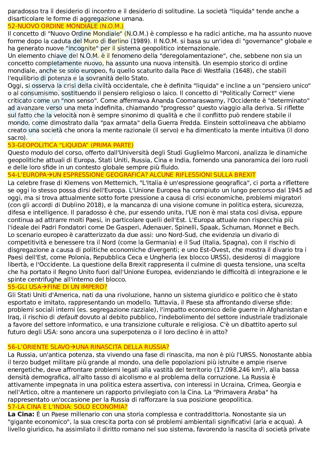 Appunti lezioni Geopolitica economico-politica Pag. 11