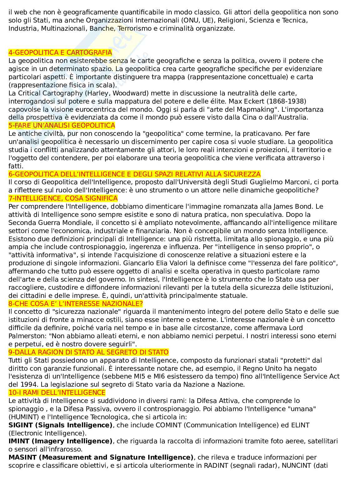 Appunti lezioni Geopolitica economico-politica Pag. 2