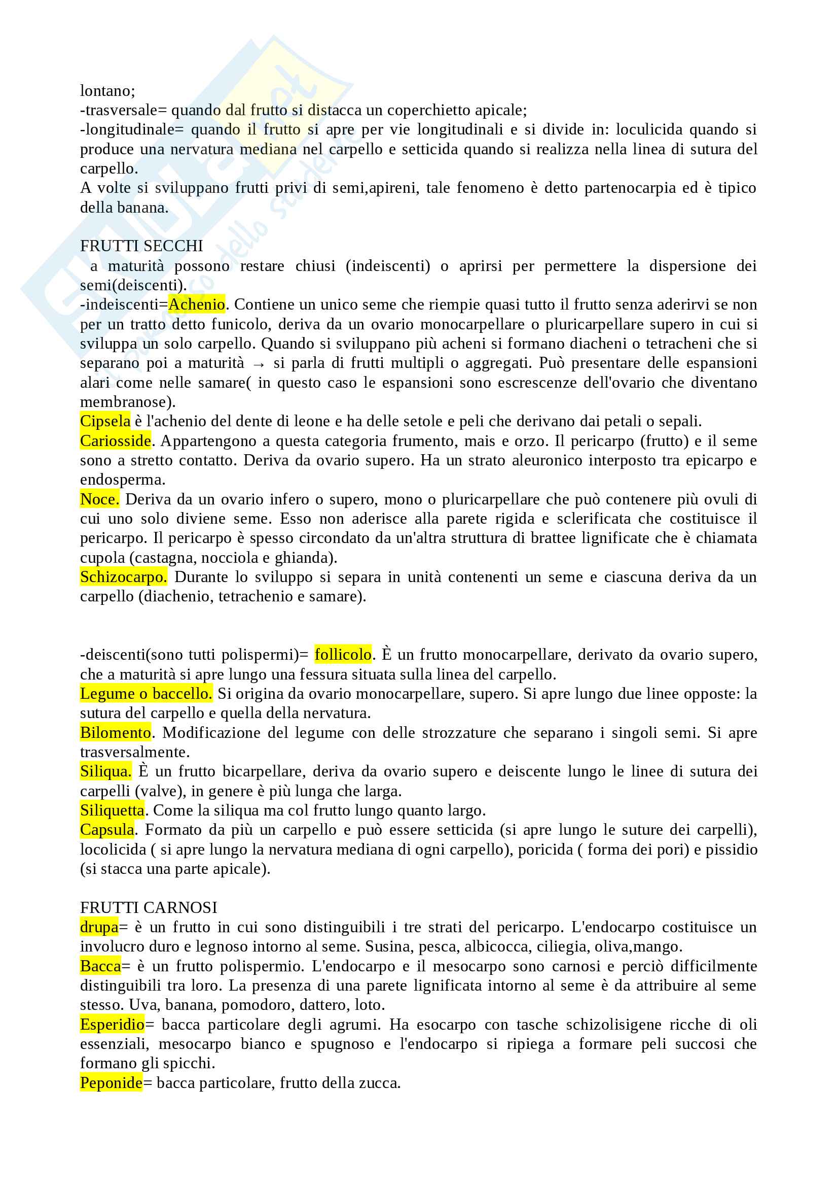 Botanica - Appunti per il primo anno di scienze biologiche Pag. 16