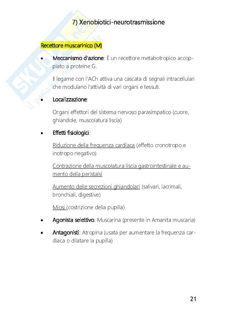 Xenobiotici e neurotrasmissione Pag. 21