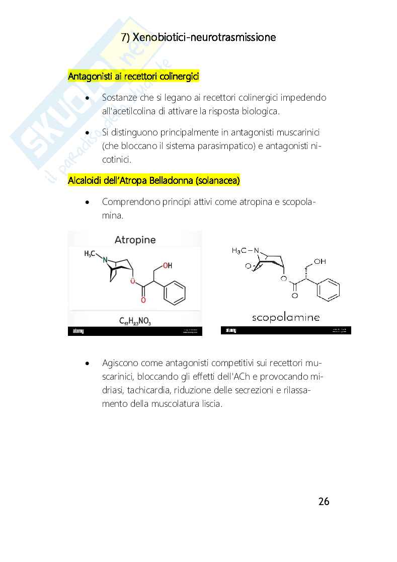 Xenobiotici e neurotrasmissione Pag. 26