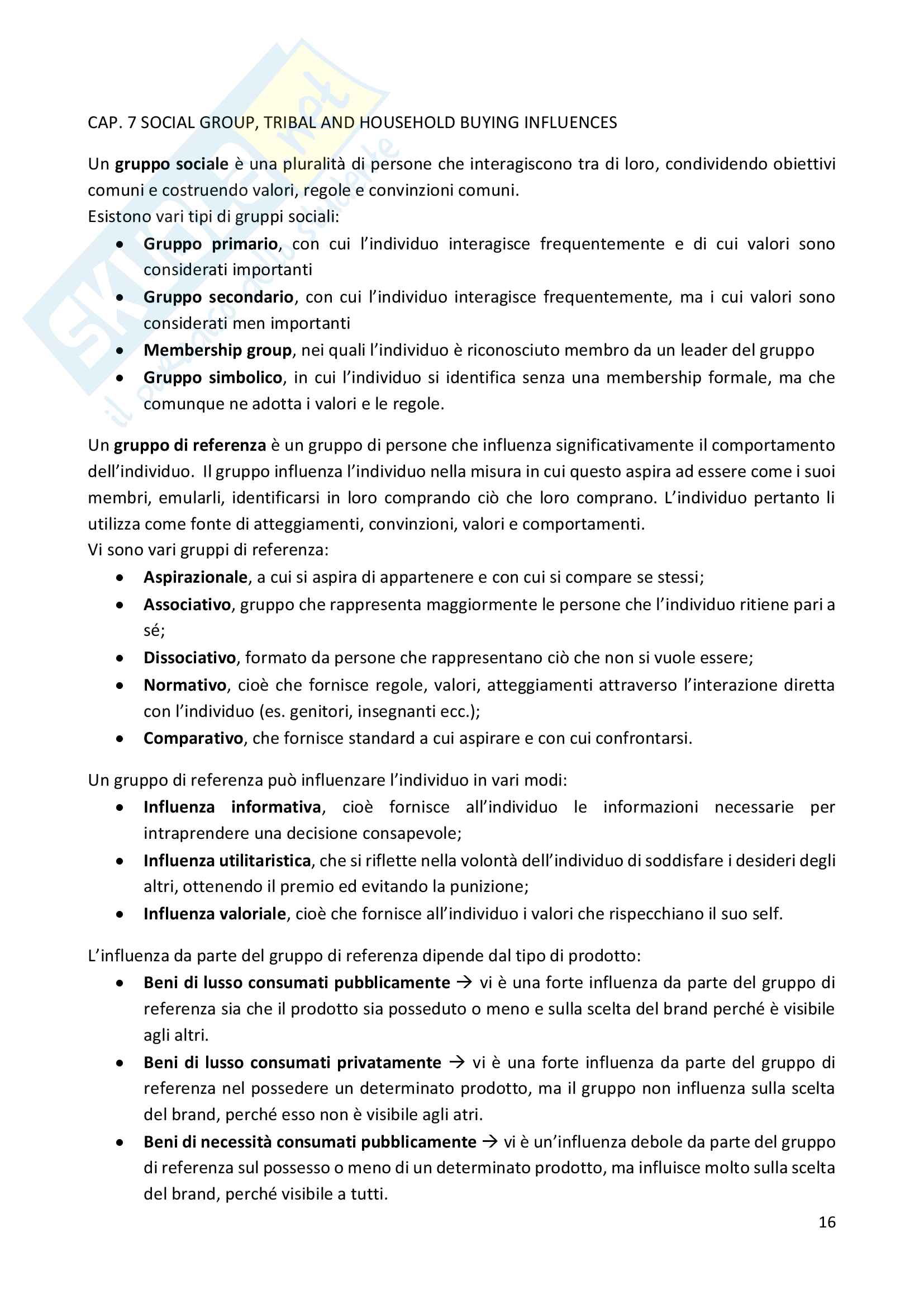 Appunti e riassunti lezioni di Consumer Behaviour, prof. Romani Pag. 16