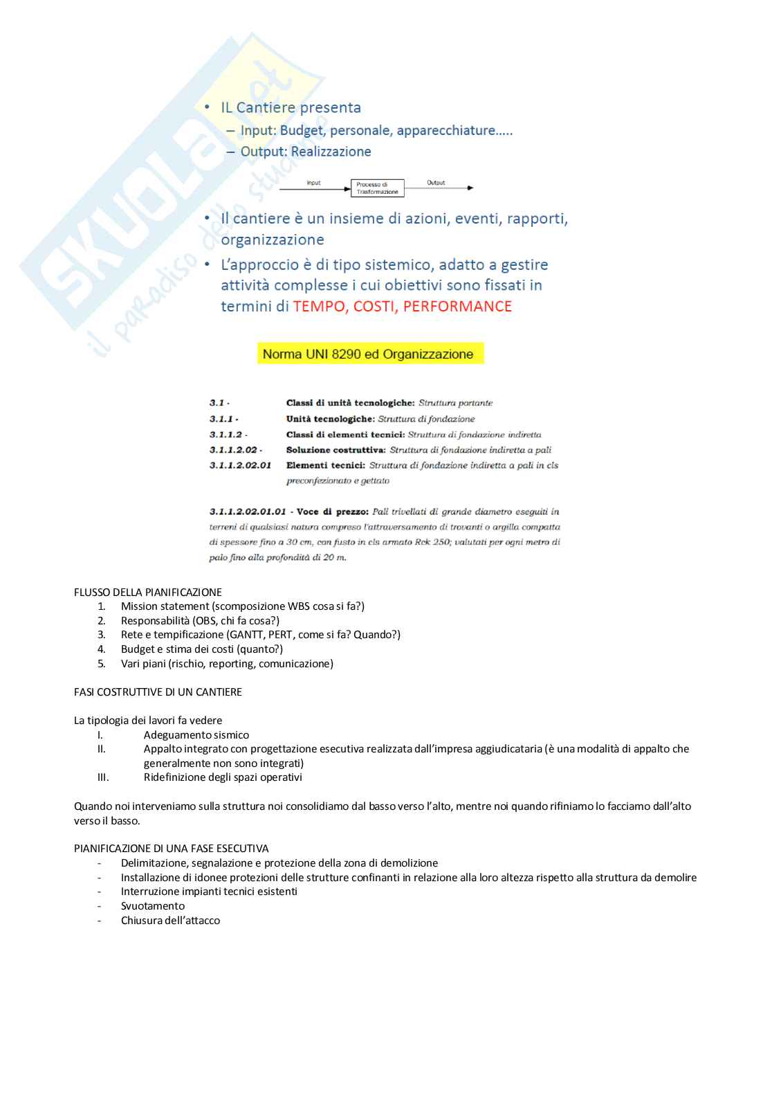 Appunti Organizzazione del cantiere Pag. 31