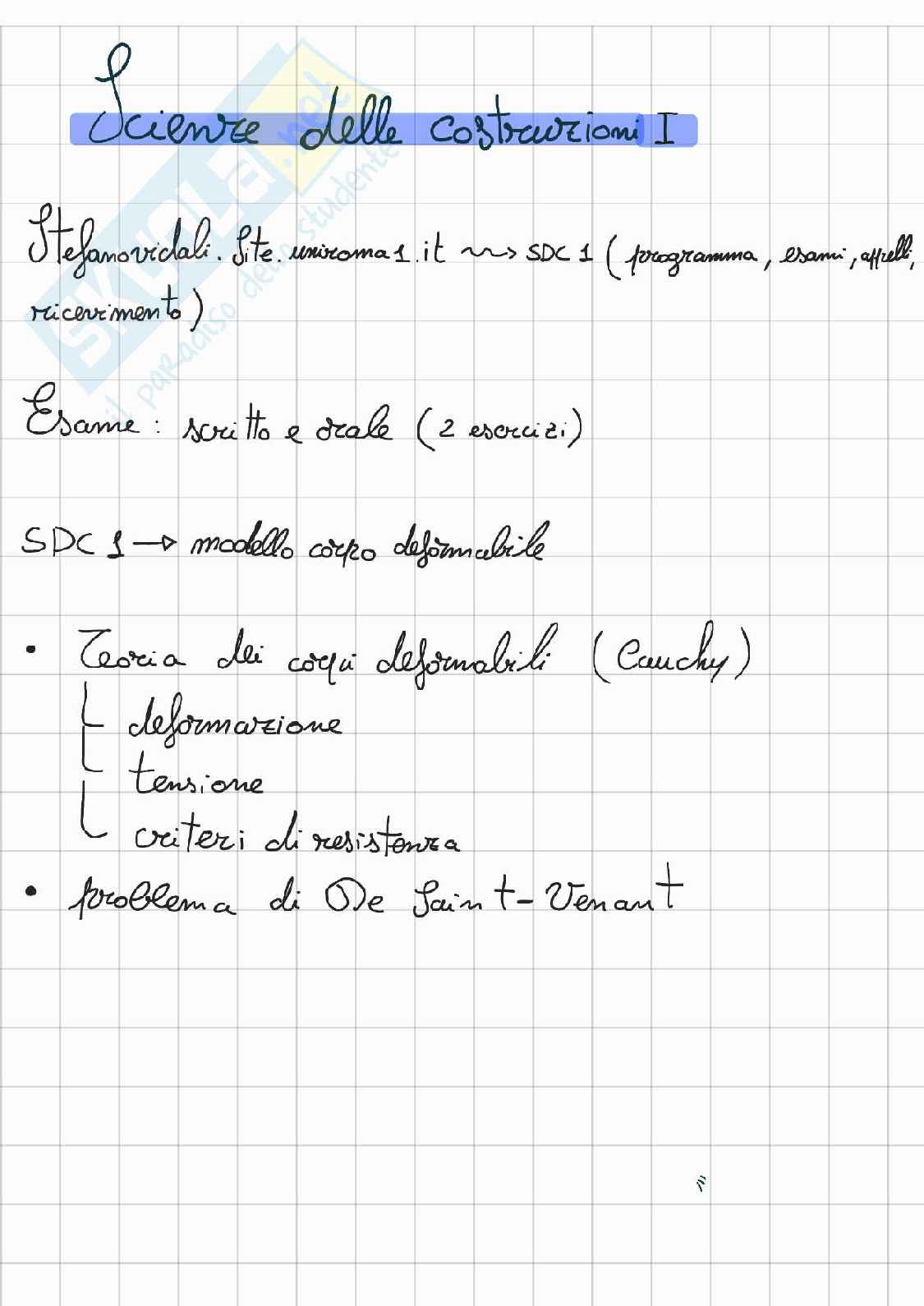 Appunti di Scienza delle costruzioni 1 Pag. 1
