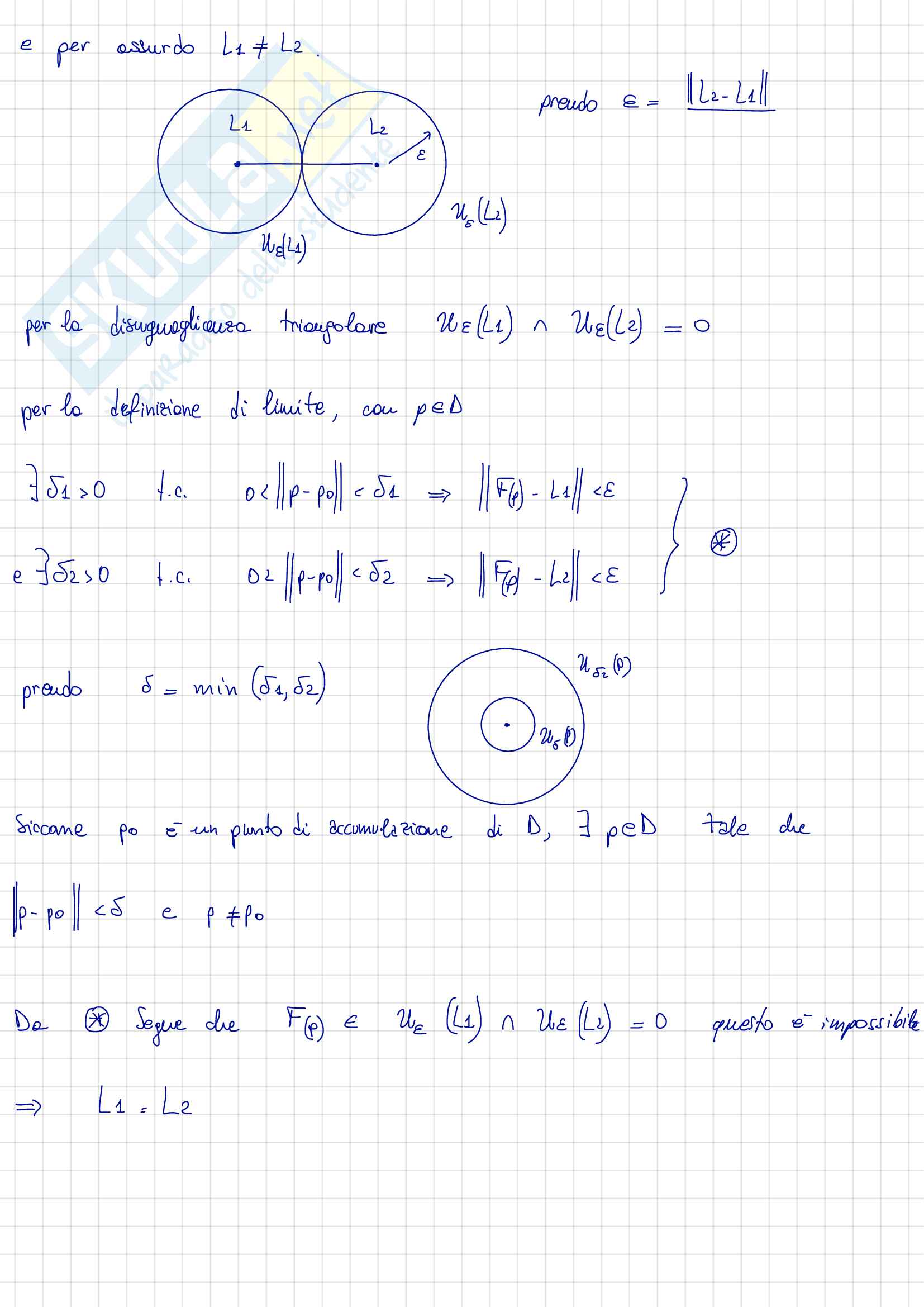 Limiti e Calcolo Differenziale per Funzioni in Più Variabili Pag. 6
