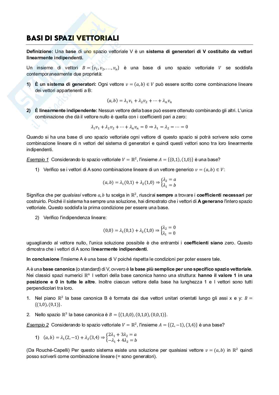 Algebra lineare Pag. 11