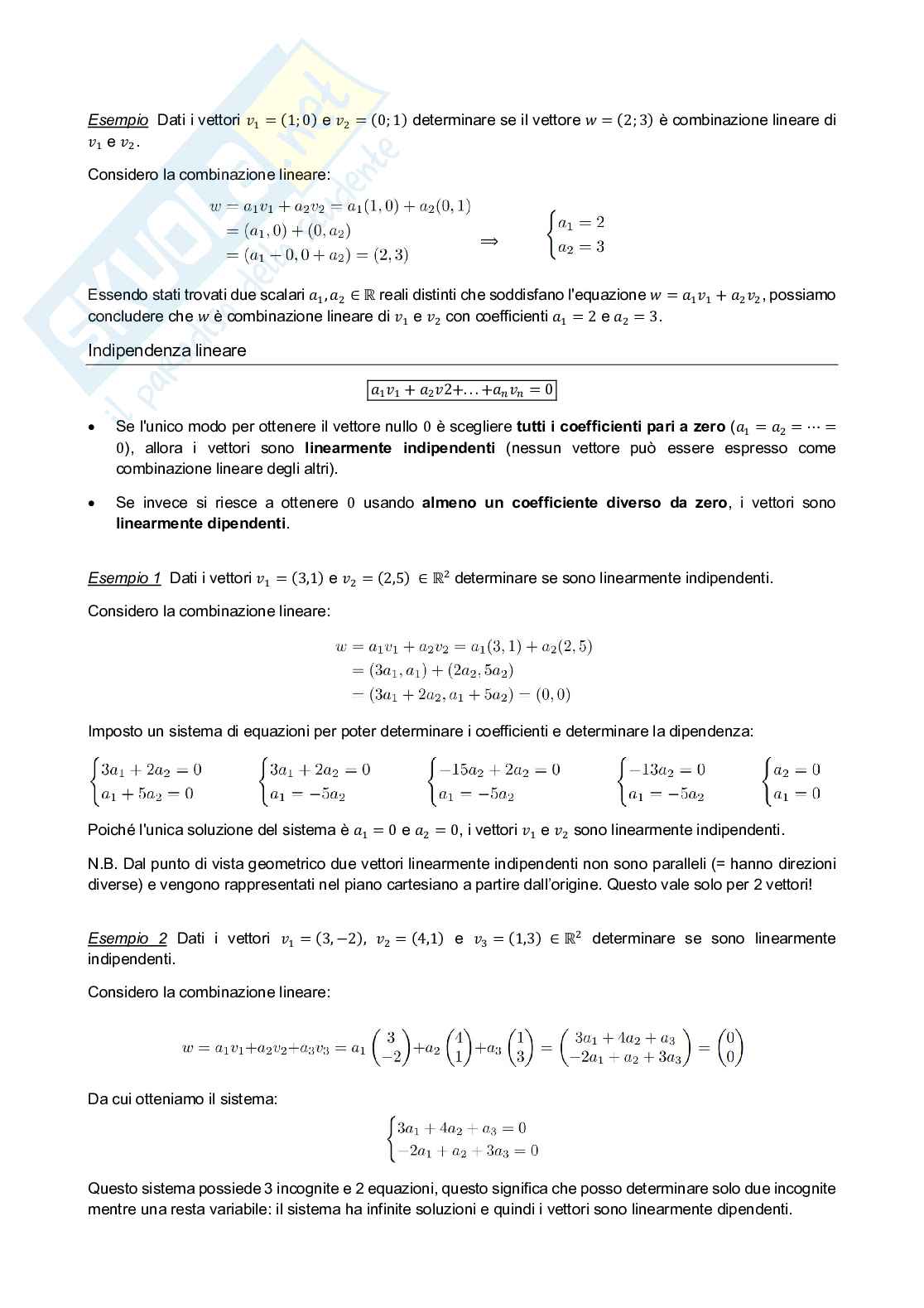 Algebra lineare Pag. 2