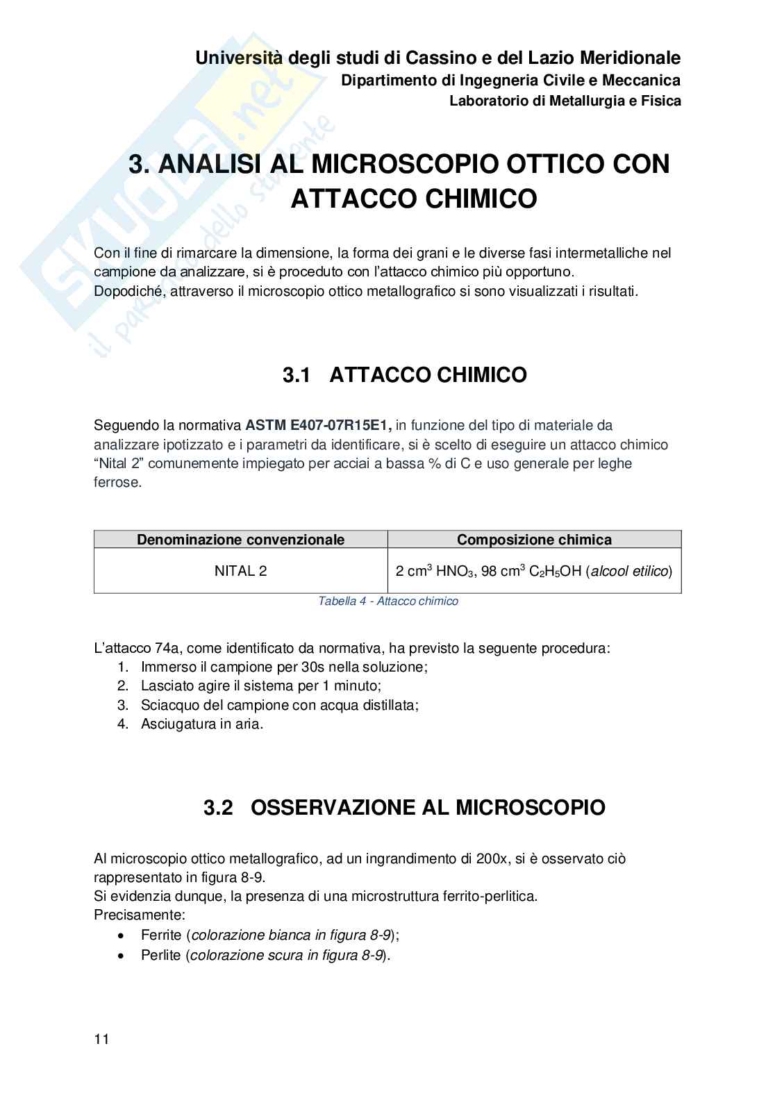Esame Metodologie metallurgiche e metallografiche Pag. 11